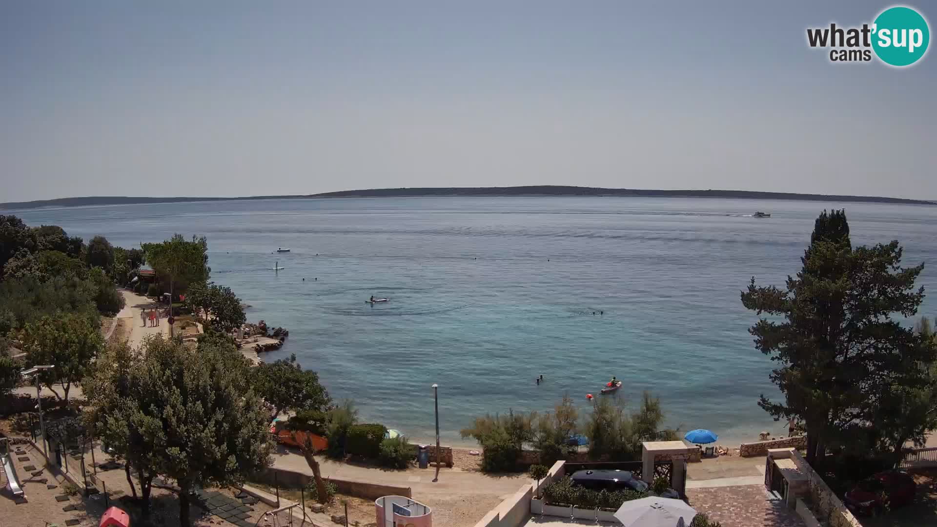 Web kamera Plaža Male Mandre – Pogled uživo s otoka Paga