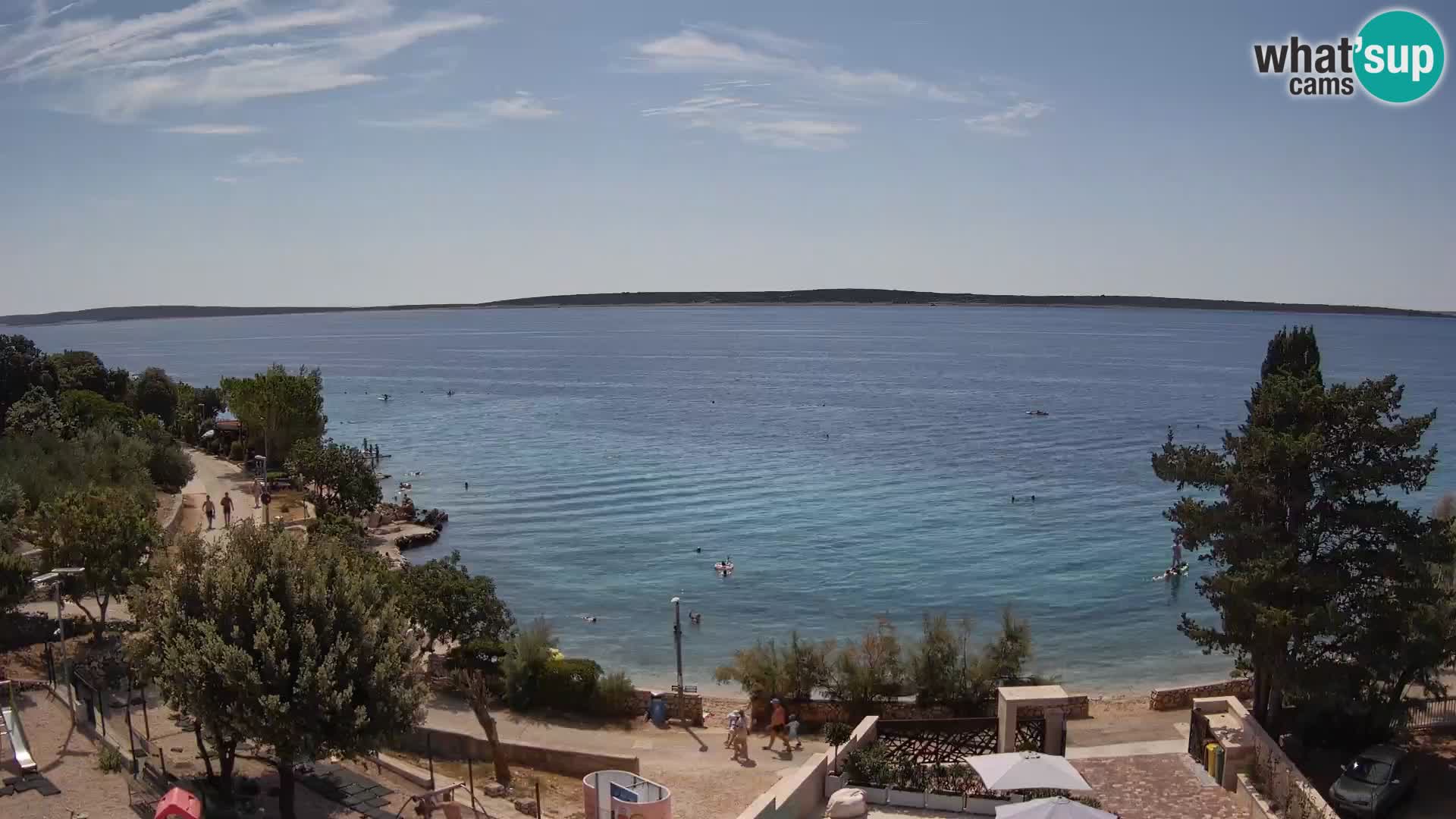 Spletna kamera Plaža Male Mandre – Pogled v živo z otoka Pag