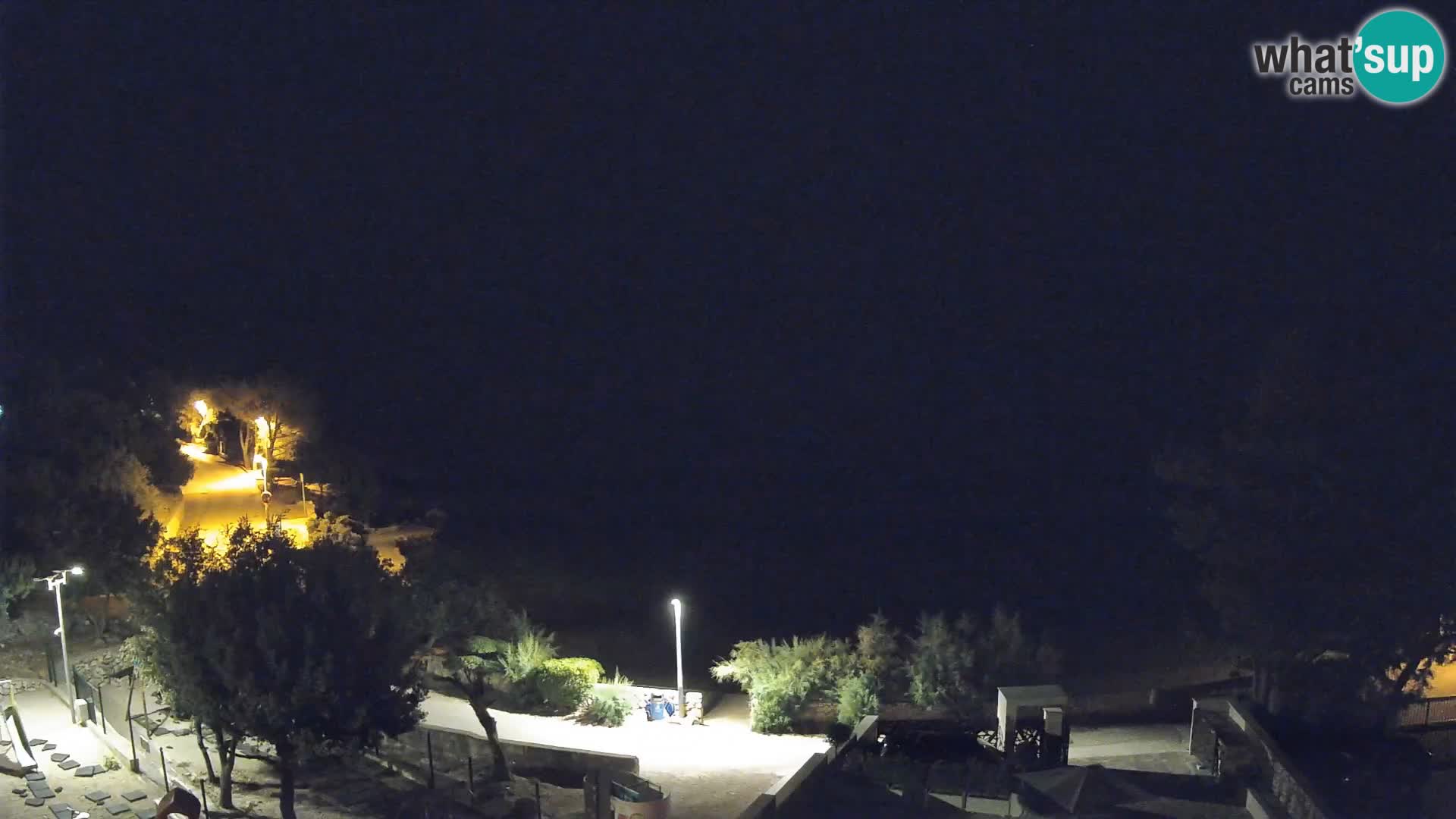 Spletna kamera Plaža Male Mandre – Pogled v živo z otoka Pag