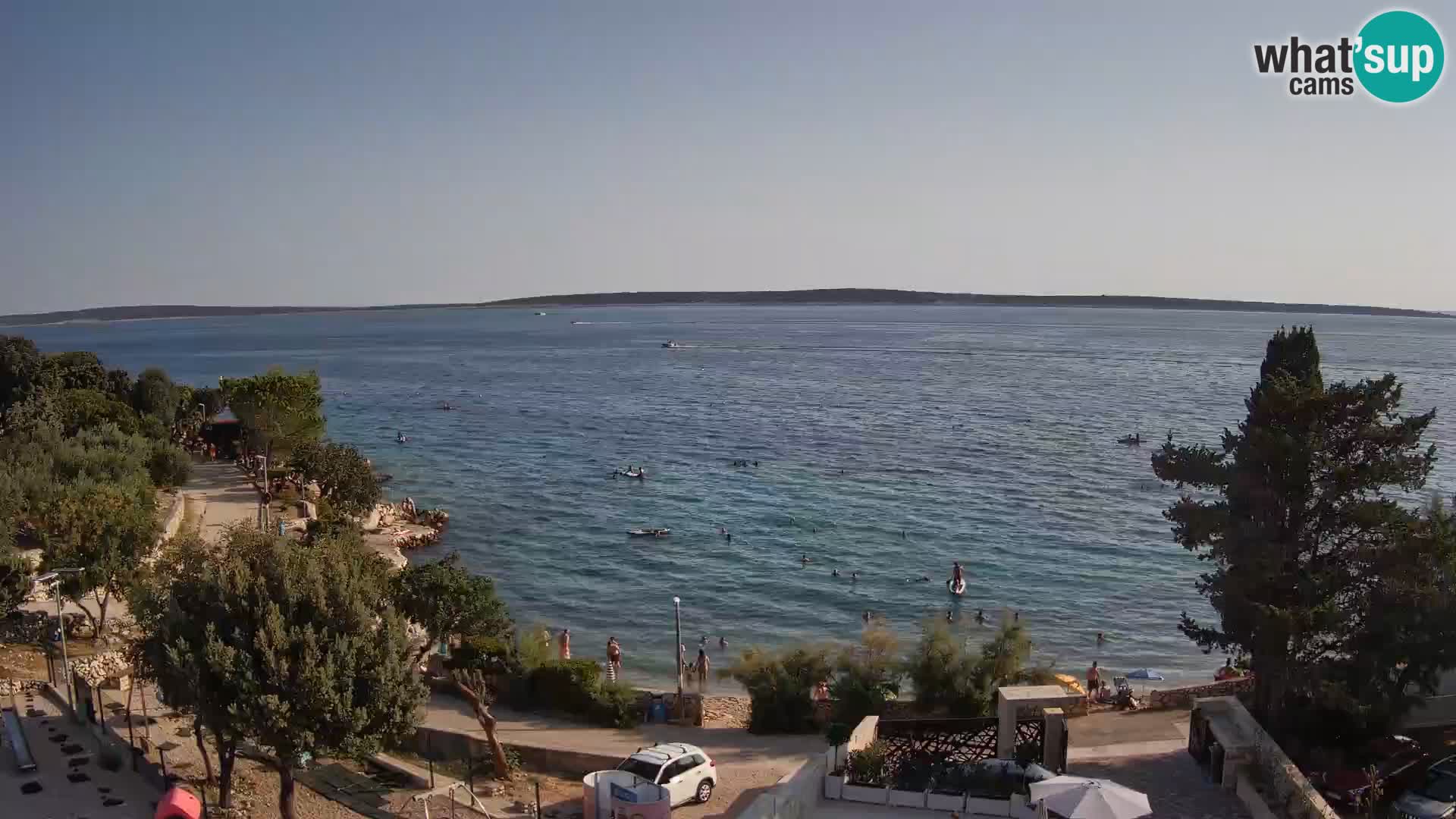 Web kamera Plaža Male Mandre – Pogled uživo s otoka Paga