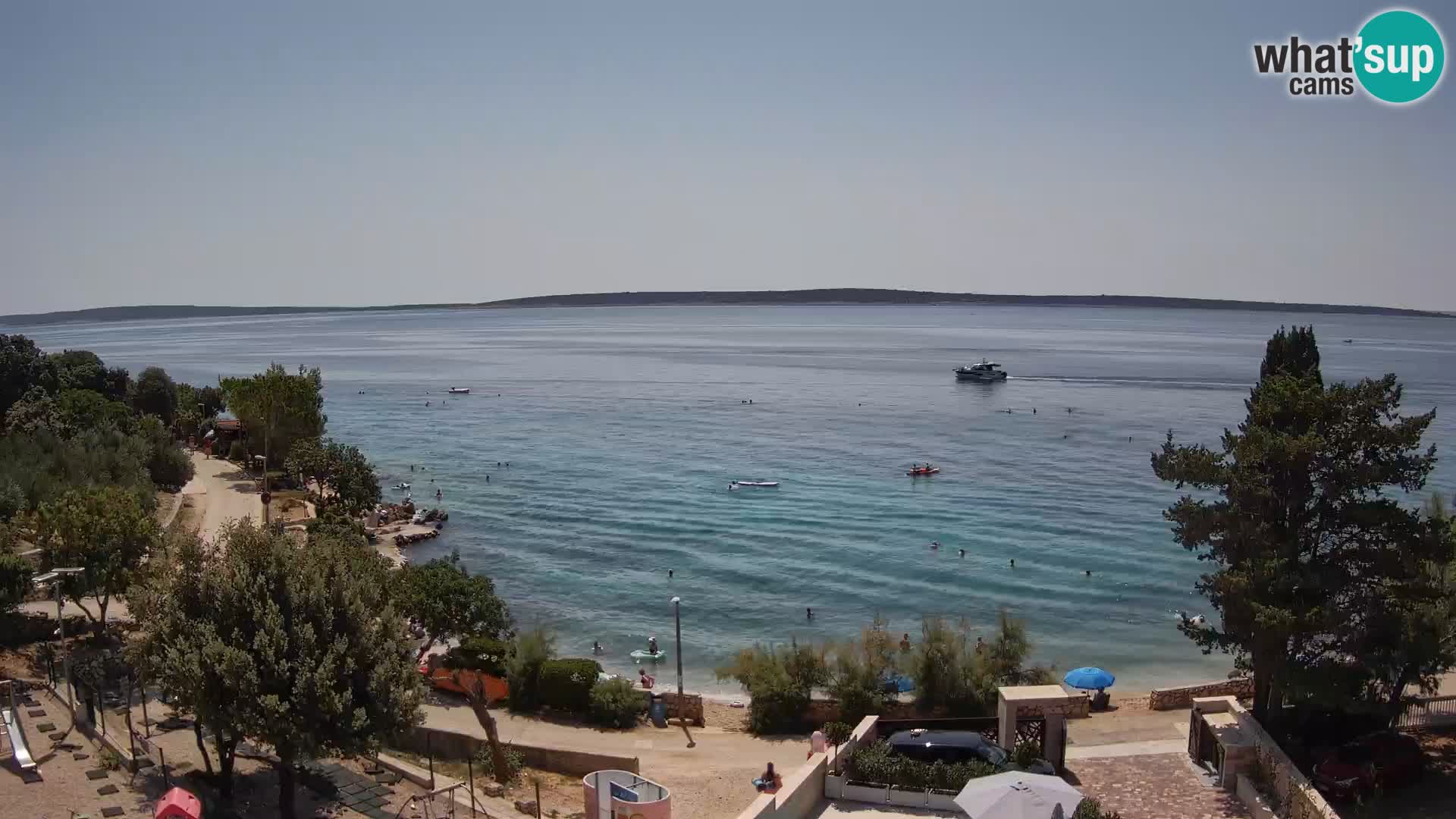Web kamera Plaža Male Mandre – Pogled uživo s otoka Paga