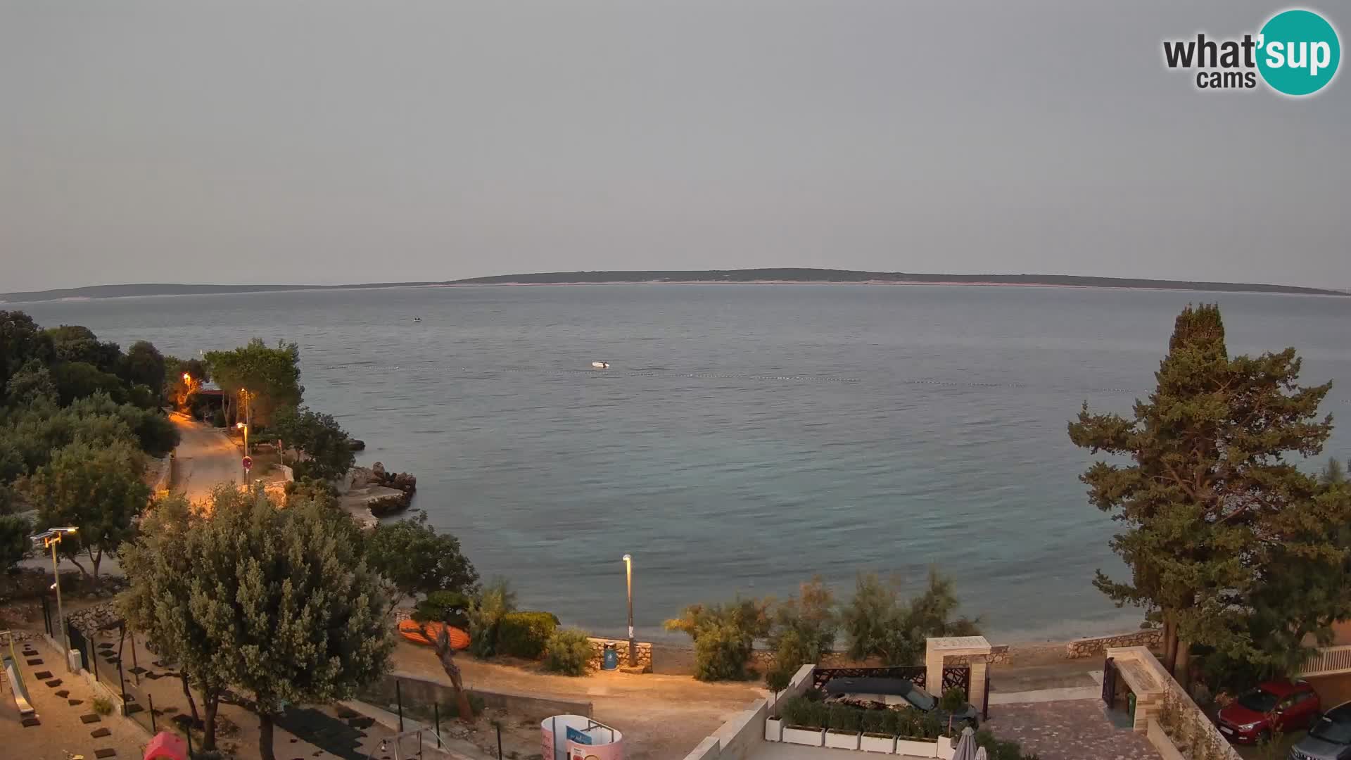 Web kamera Plaža Male Mandre – Pogled uživo s otoka Paga