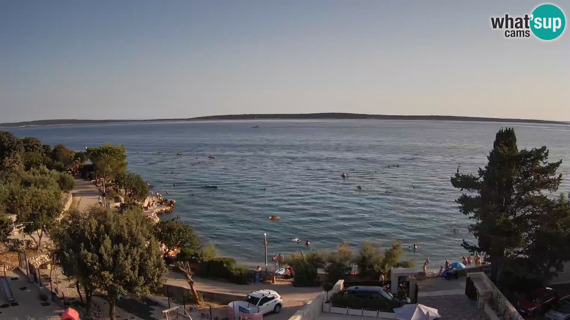 Web kamera Plaža Male Mandre – Pogled uživo s otoka Paga