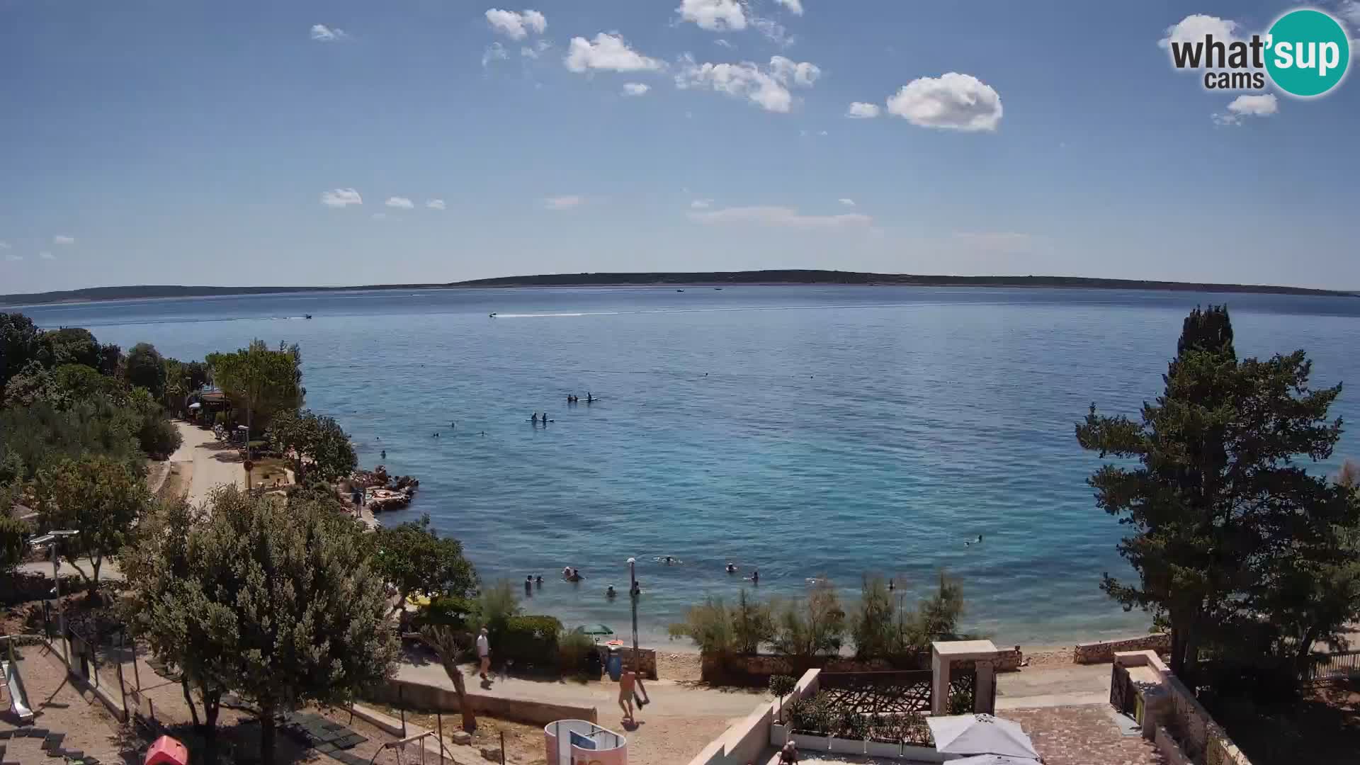Webcam Plage Male Mandre – Vue en direct depuis l’île de Pag