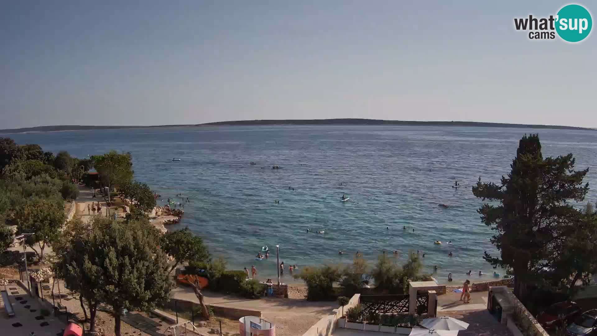 Webcam Plage Male Mandre – Vue en direct depuis l’île de Pag