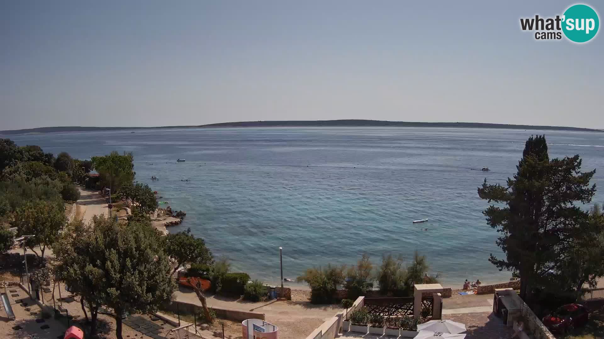 Web kamera Plaža Male Mandre – Pogled uživo s otoka Paga