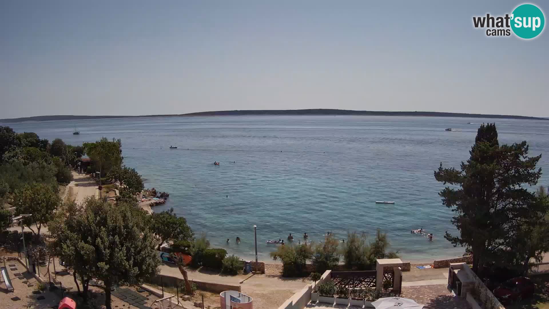 Web kamera Plaža Male Mandre – Pogled uživo s otoka Paga