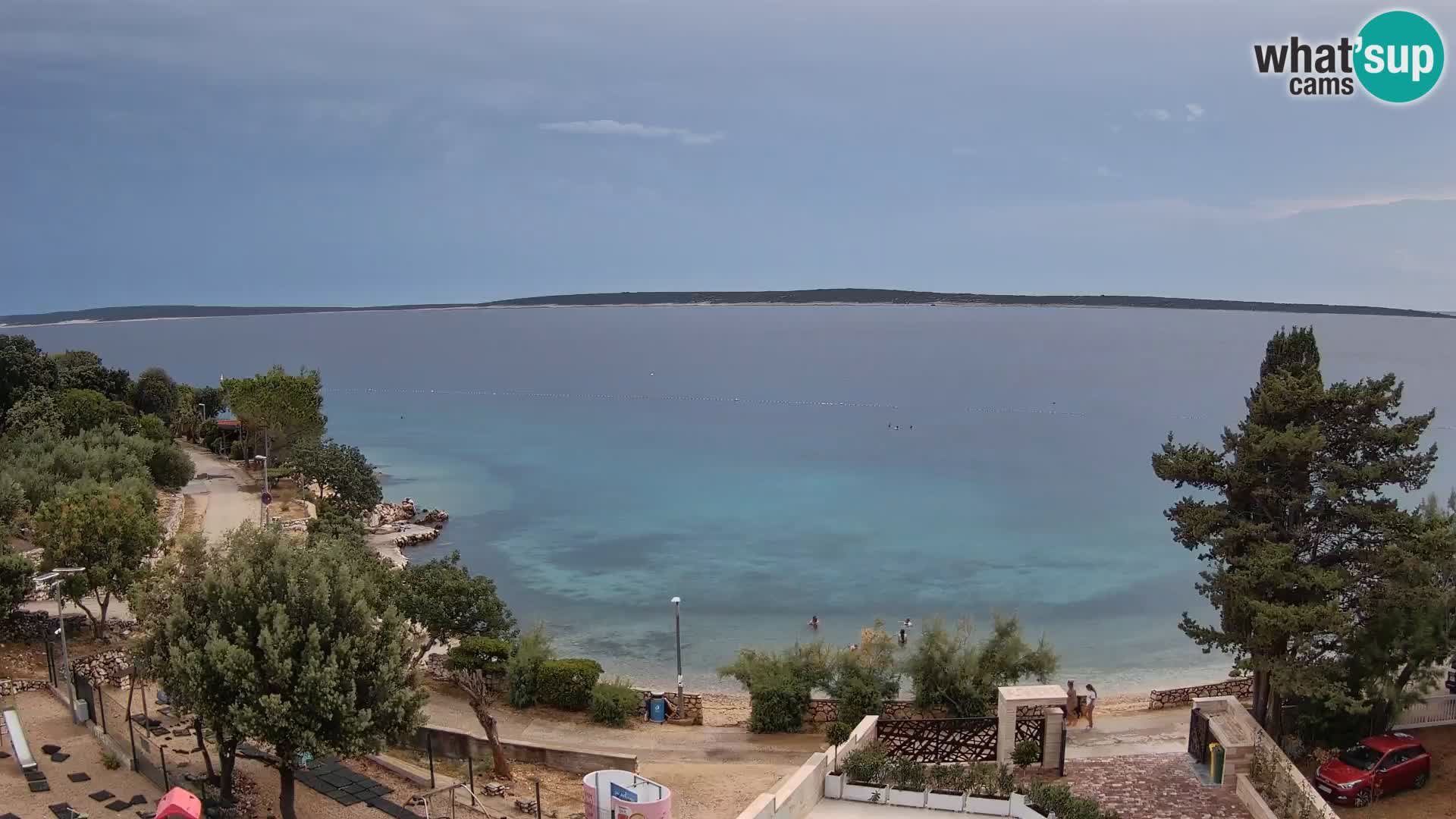 Webcam Plage Male Mandre – Vue en direct depuis l’île de Pag