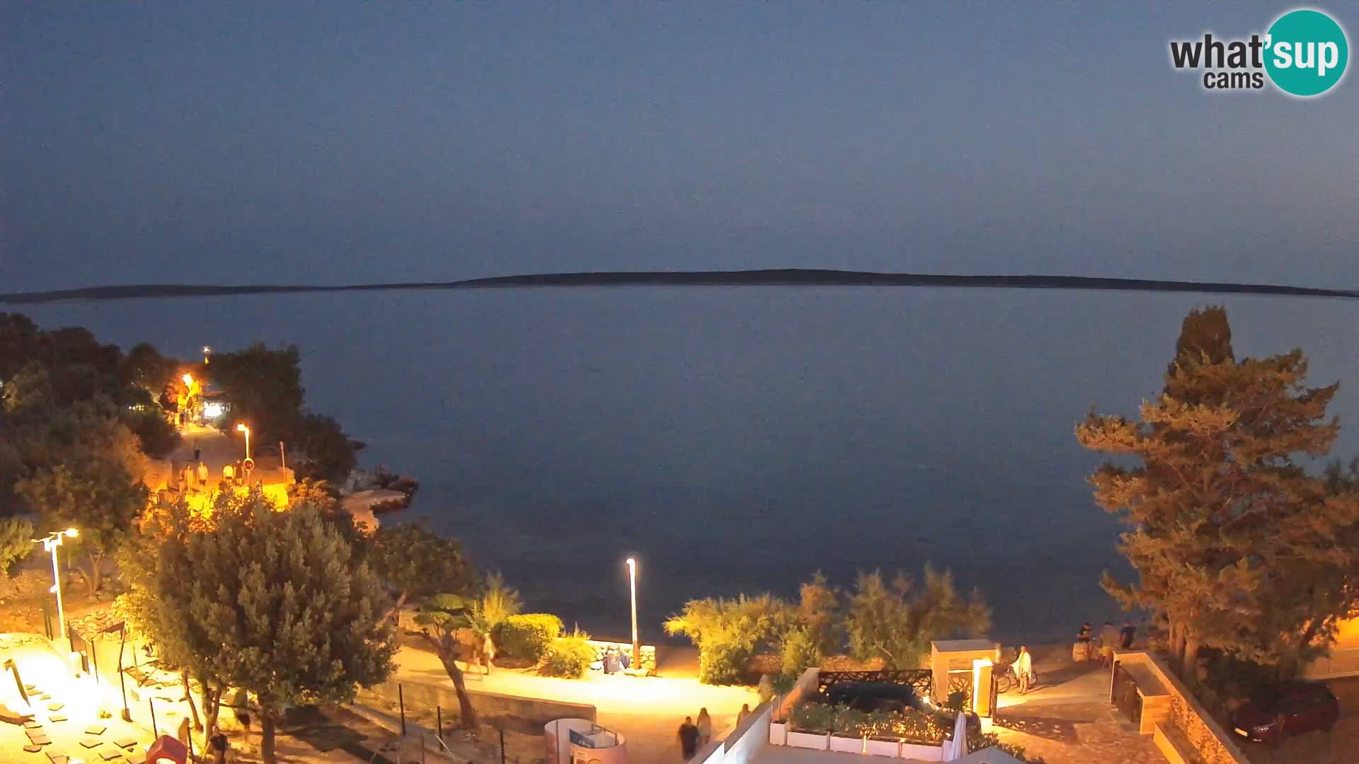 Spletna kamera Plaža Male Mandre – Pogled v živo z otoka Pag