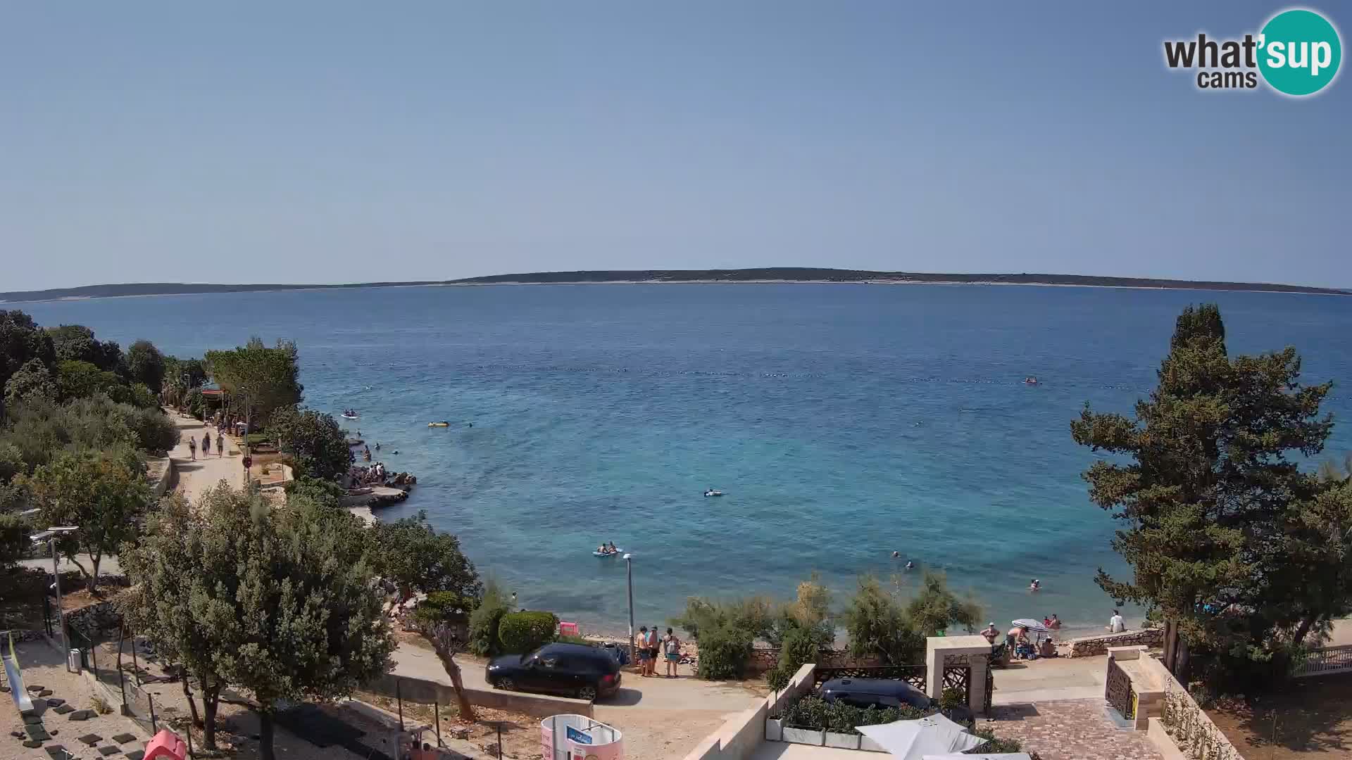 Webcam Strand Male Mandre – Liveblick von der Insel Pag