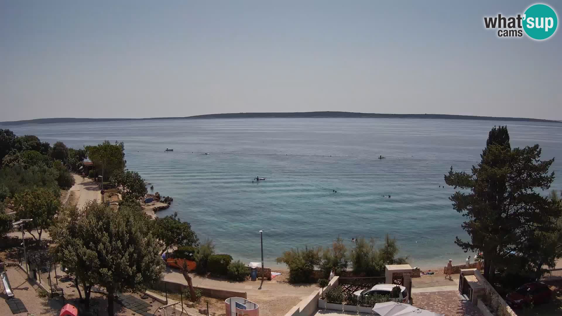 Spletna kamera Plaža Male Mandre – Pogled v živo z otoka Pag