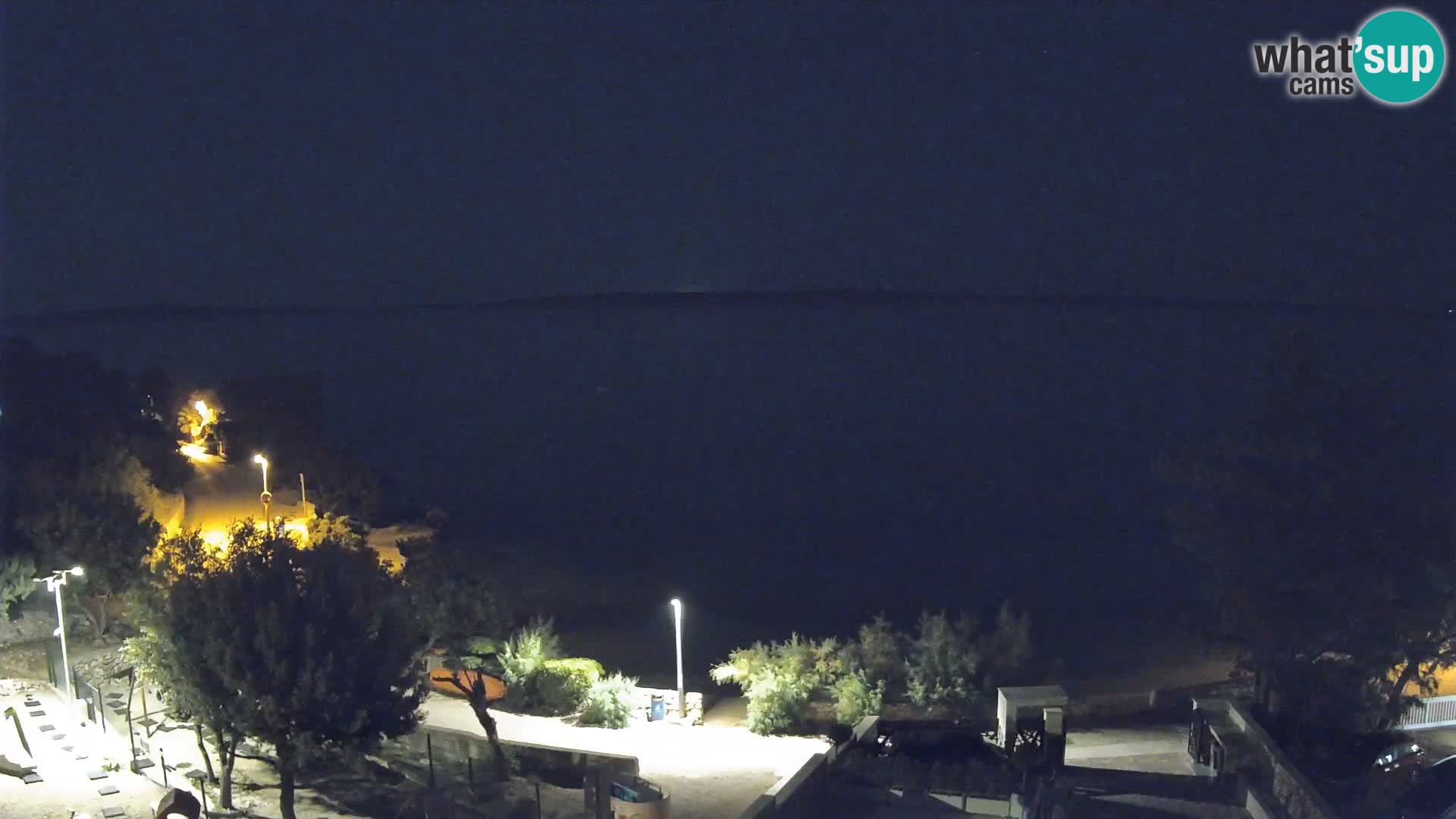 Webcam Plage Male Mandre – Vue en direct depuis l’île de Pag