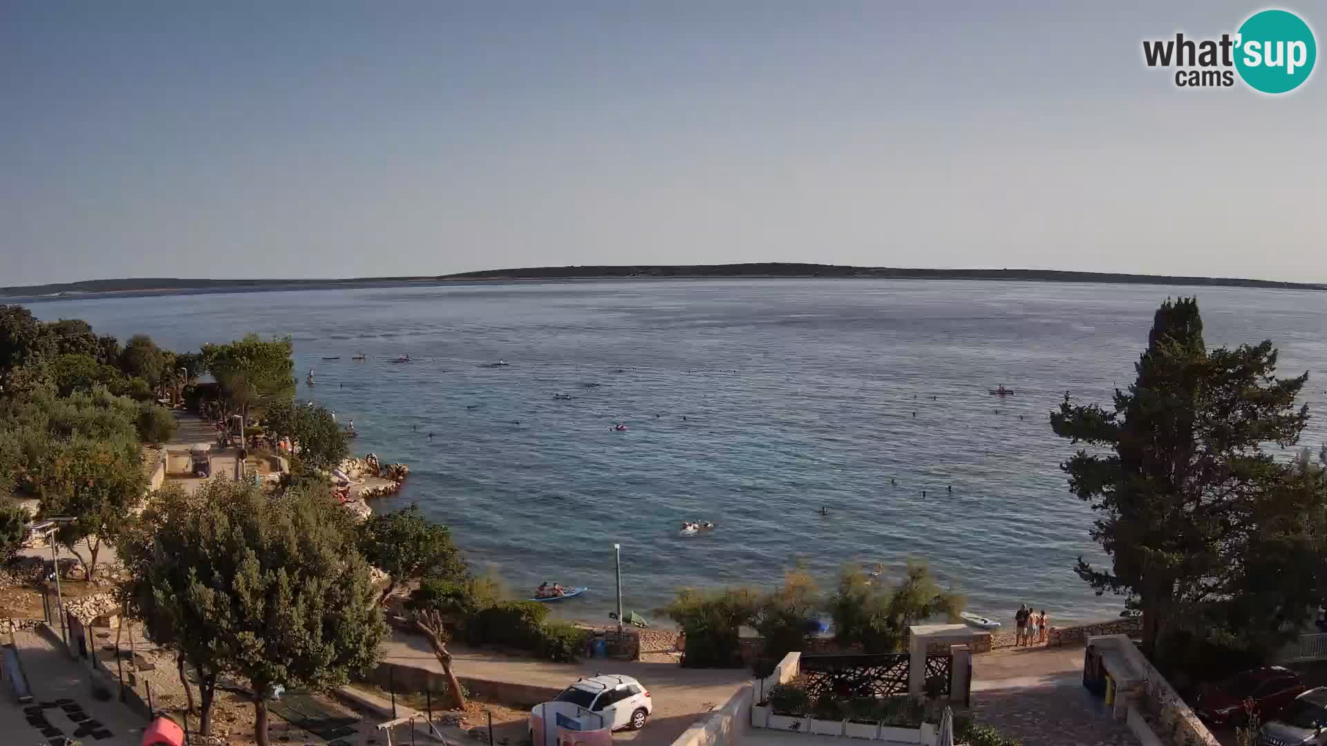 Spletna kamera Plaža Male Mandre – Pogled v živo z otoka Pag