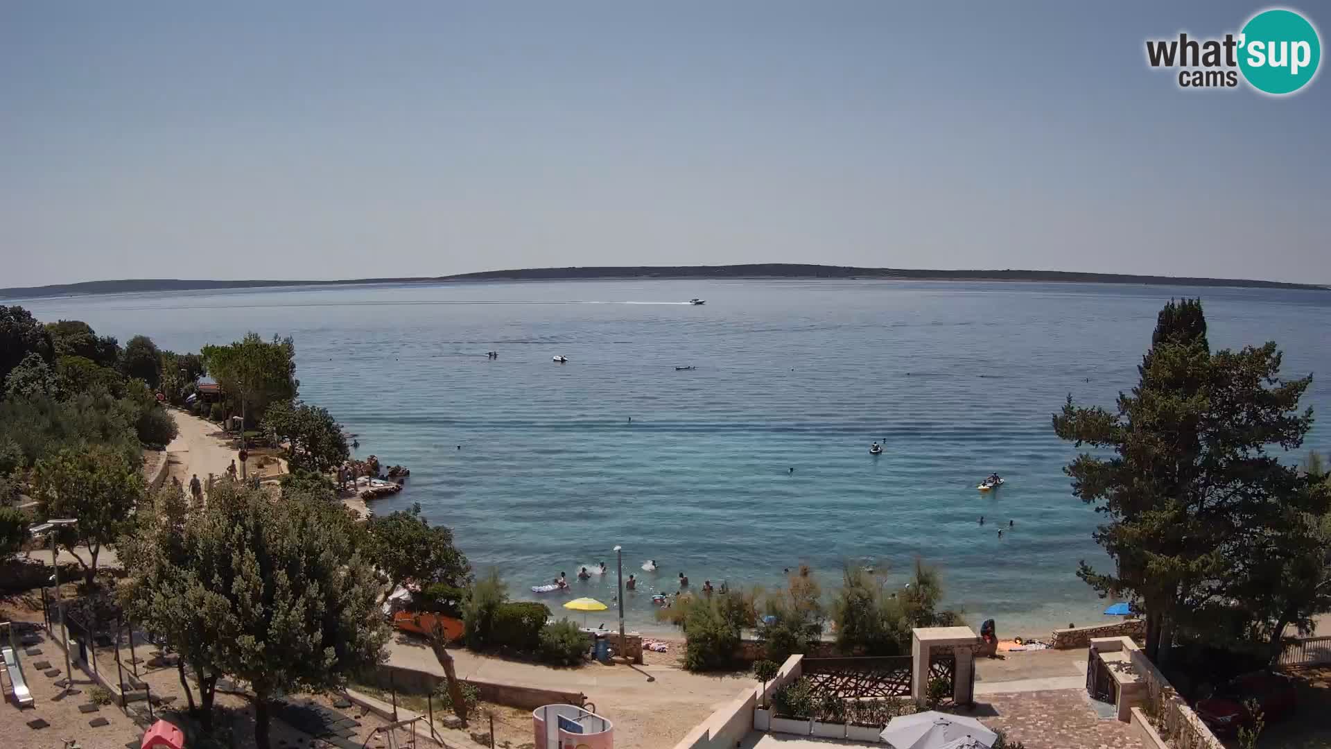 Webcam Plage Male Mandre – Vue en direct depuis l’île de Pag