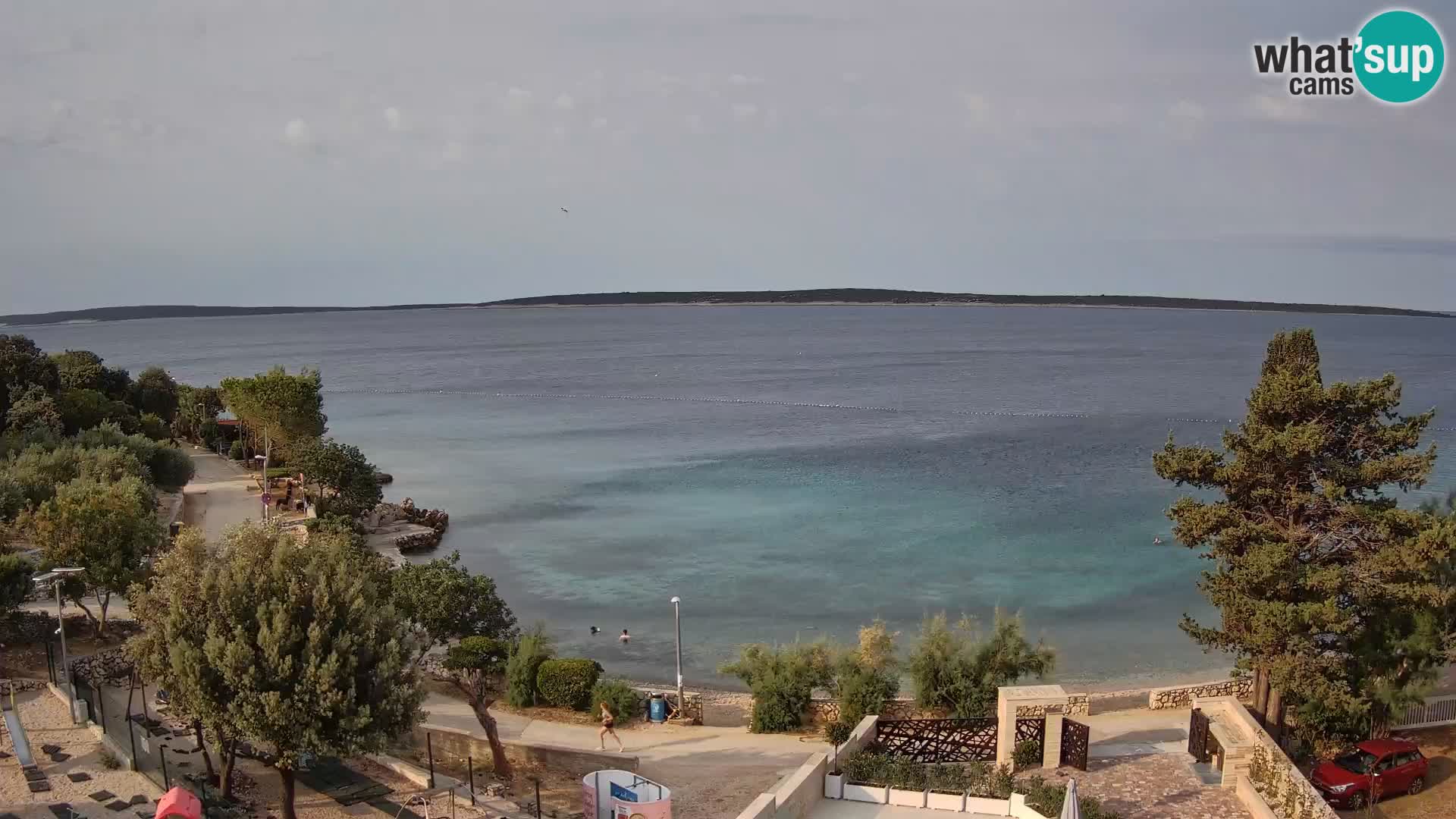 Webcam Plage Male Mandre – Vue en direct depuis l’île de Pag