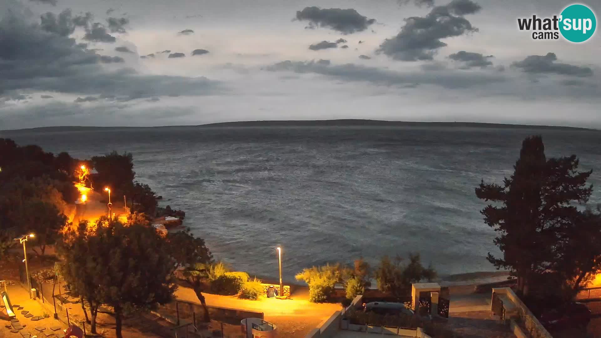 Webcam Plage Male Mandre – Vue en direct depuis l’île de Pag