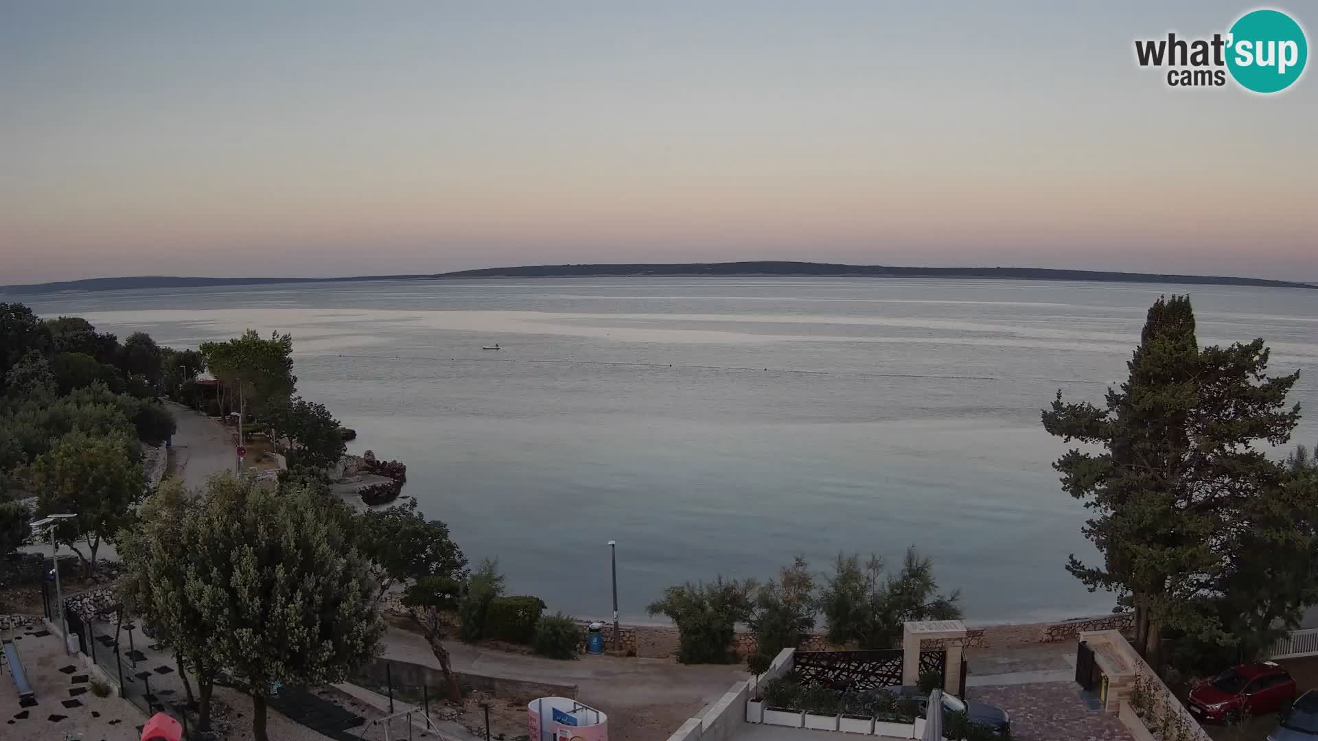 Webcam Plage Male Mandre – Vue en direct depuis l’île de Pag