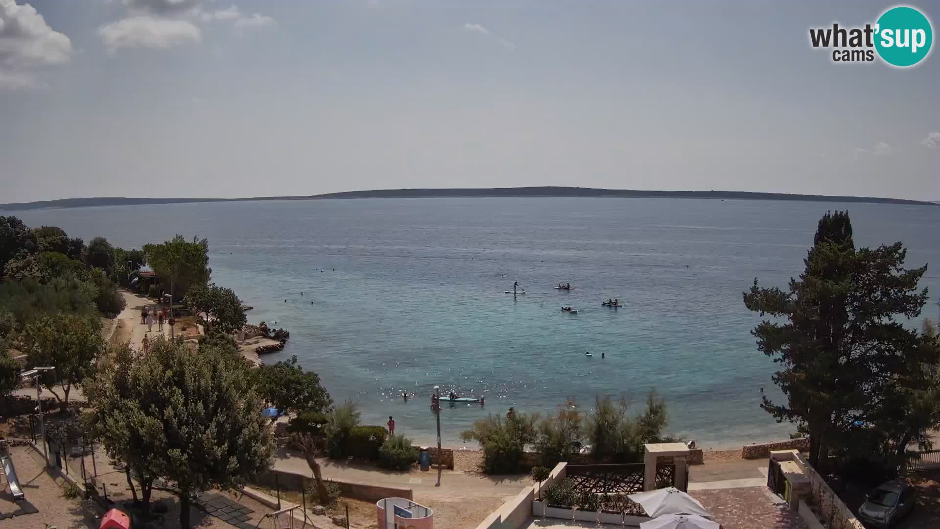 Web kamera Plaža Male Mandre – Pogled uživo s otoka Paga