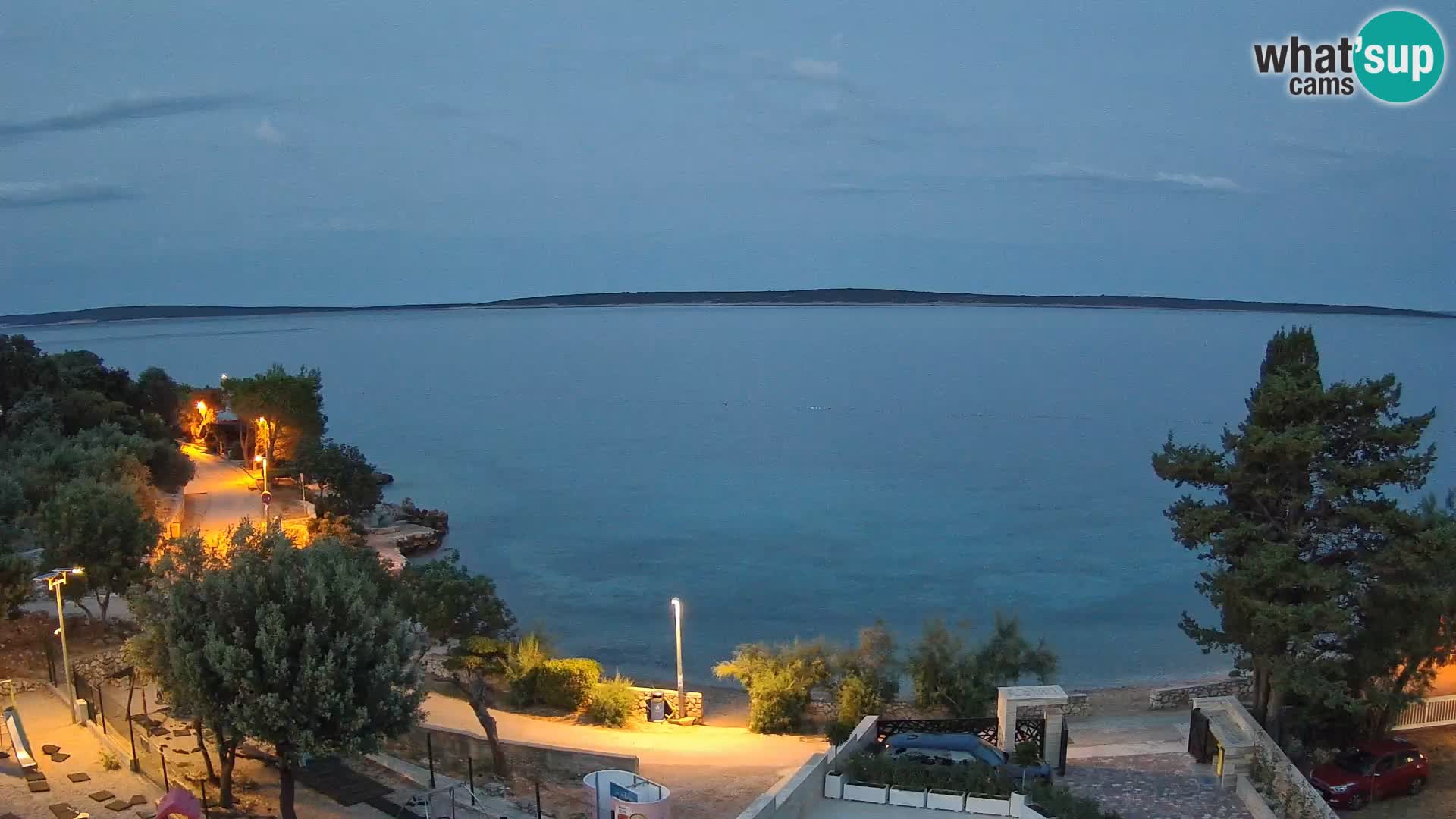 Webcam Plage Male Mandre – Vue en direct depuis l’île de Pag