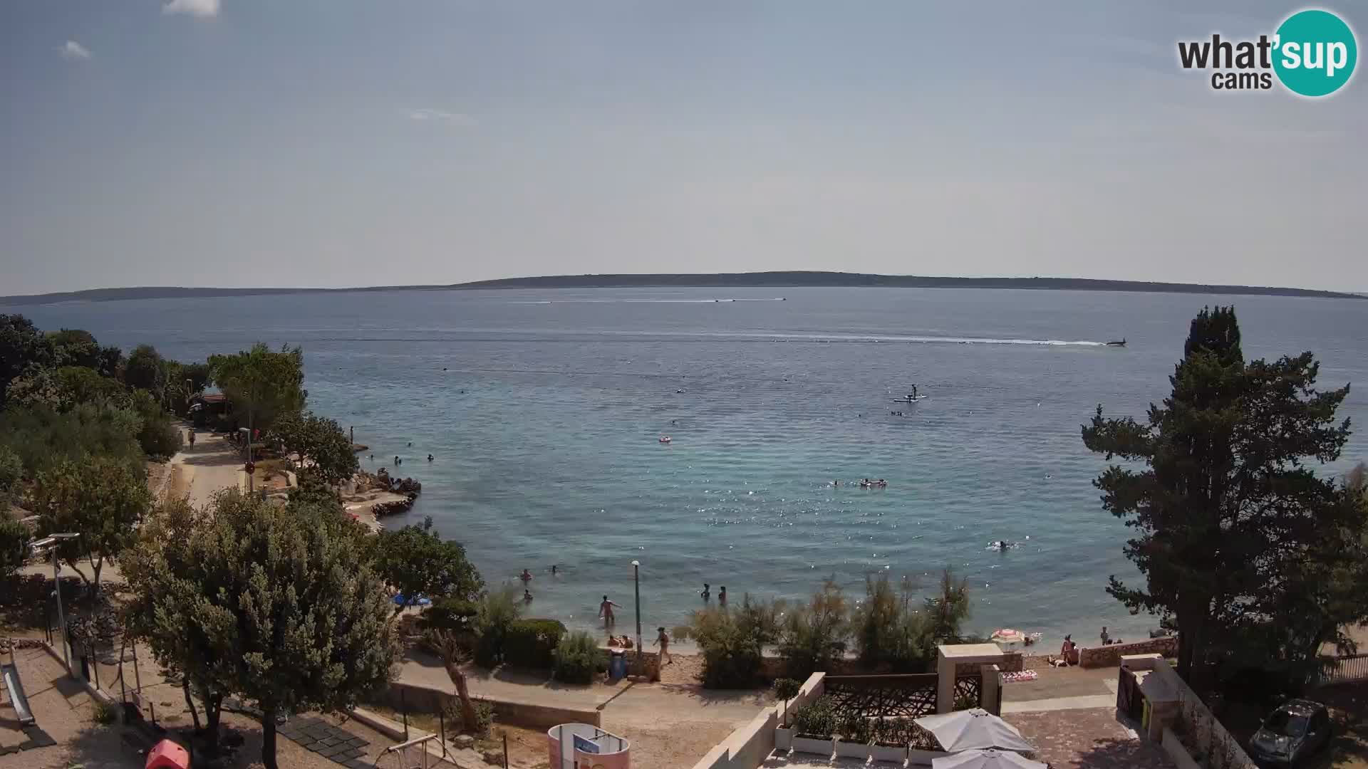 Web kamera Plaža Male Mandre – Pogled uživo s otoka Paga