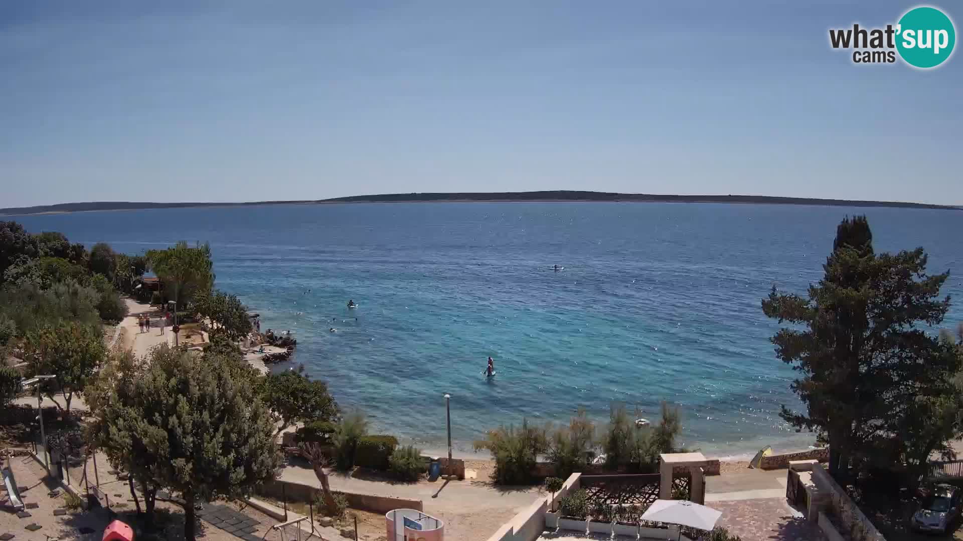 Web kamera Plaža Male Mandre – Pogled uživo s otoka Paga