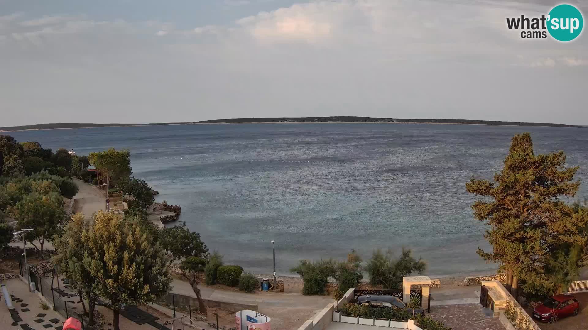 Web kamera Plaža Male Mandre – Pogled uživo s otoka Paga