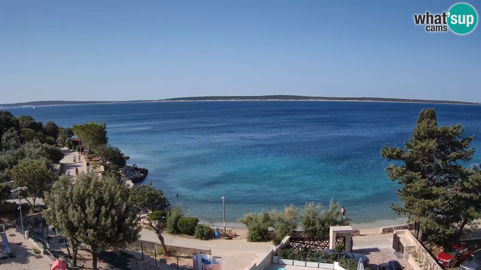 Webcam Plage Male Mandre – Vue en direct depuis l’île de Pag
