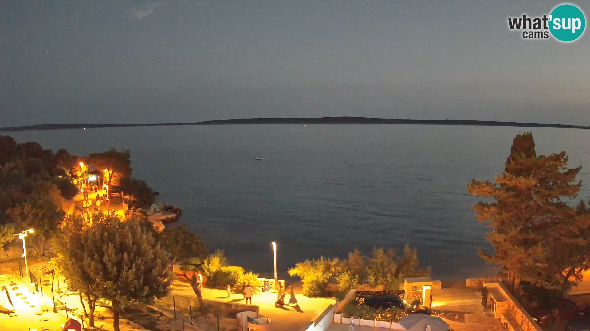 Web kamera Plaža Male Mandre – Pogled uživo s otoka Paga