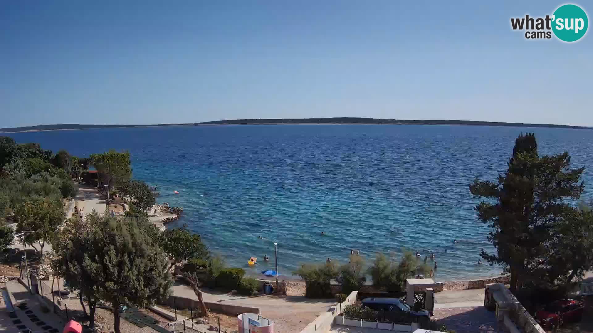 Webcam Plage Male Mandre – Vue en direct depuis l’île de Pag