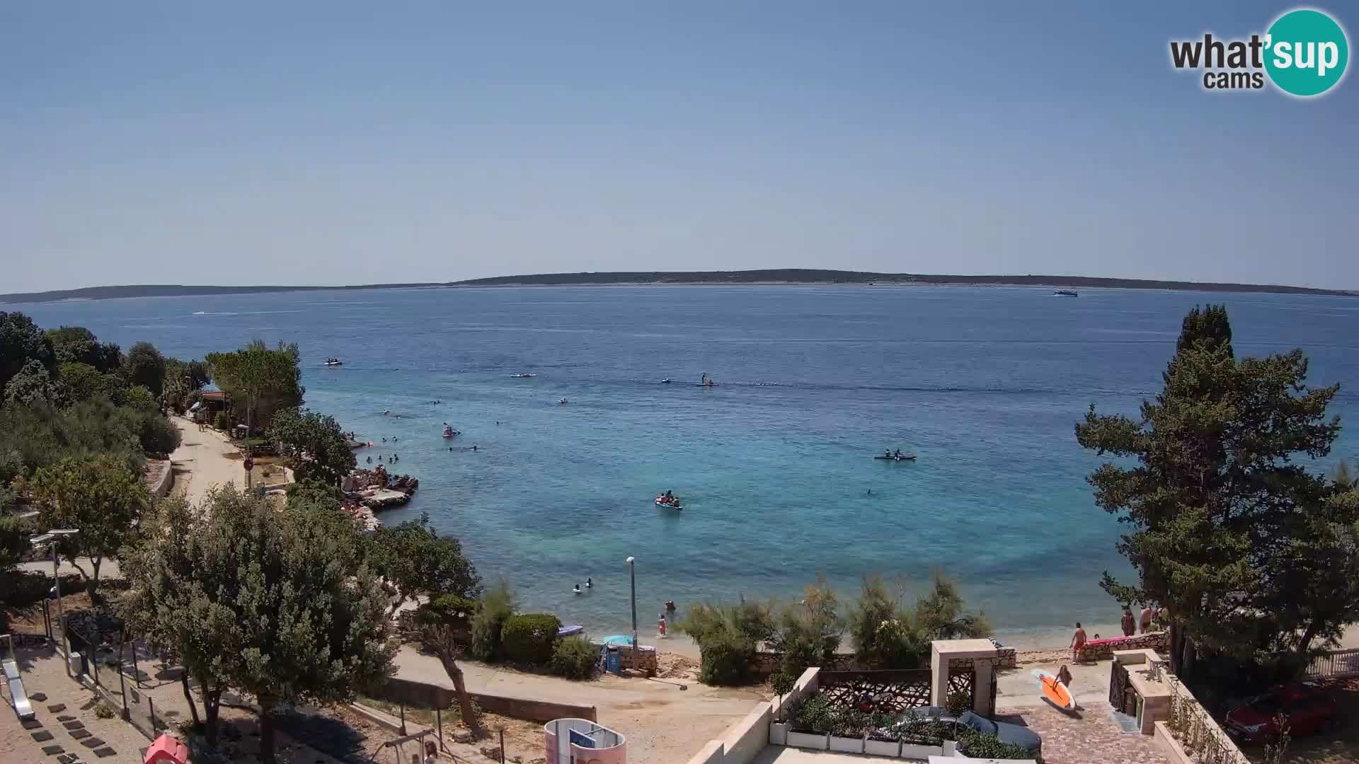 Web kamera Plaža Male Mandre – Pogled uživo s otoka Paga
