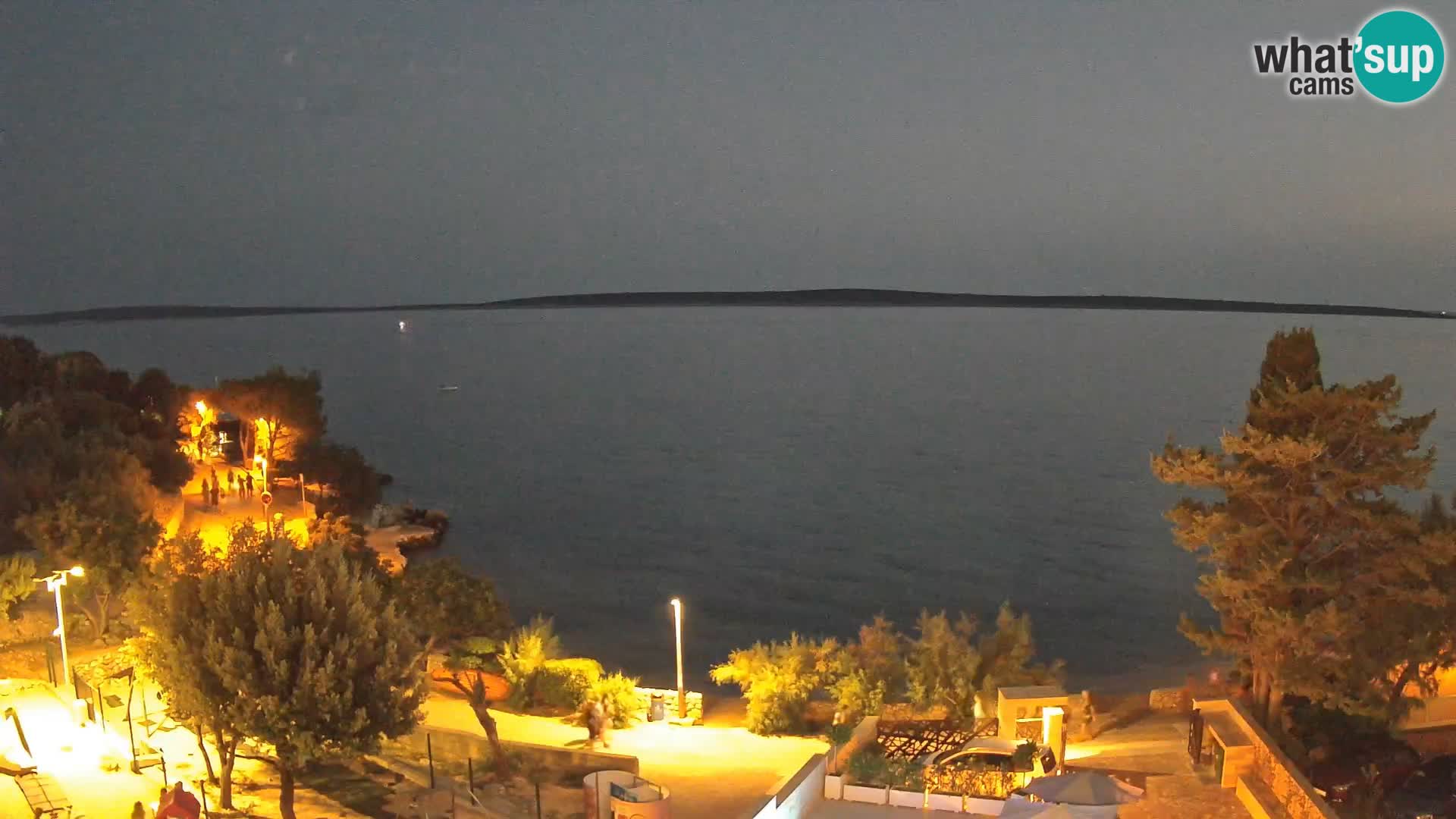 Web kamera Plaža Male Mandre – Pogled uživo s otoka Paga