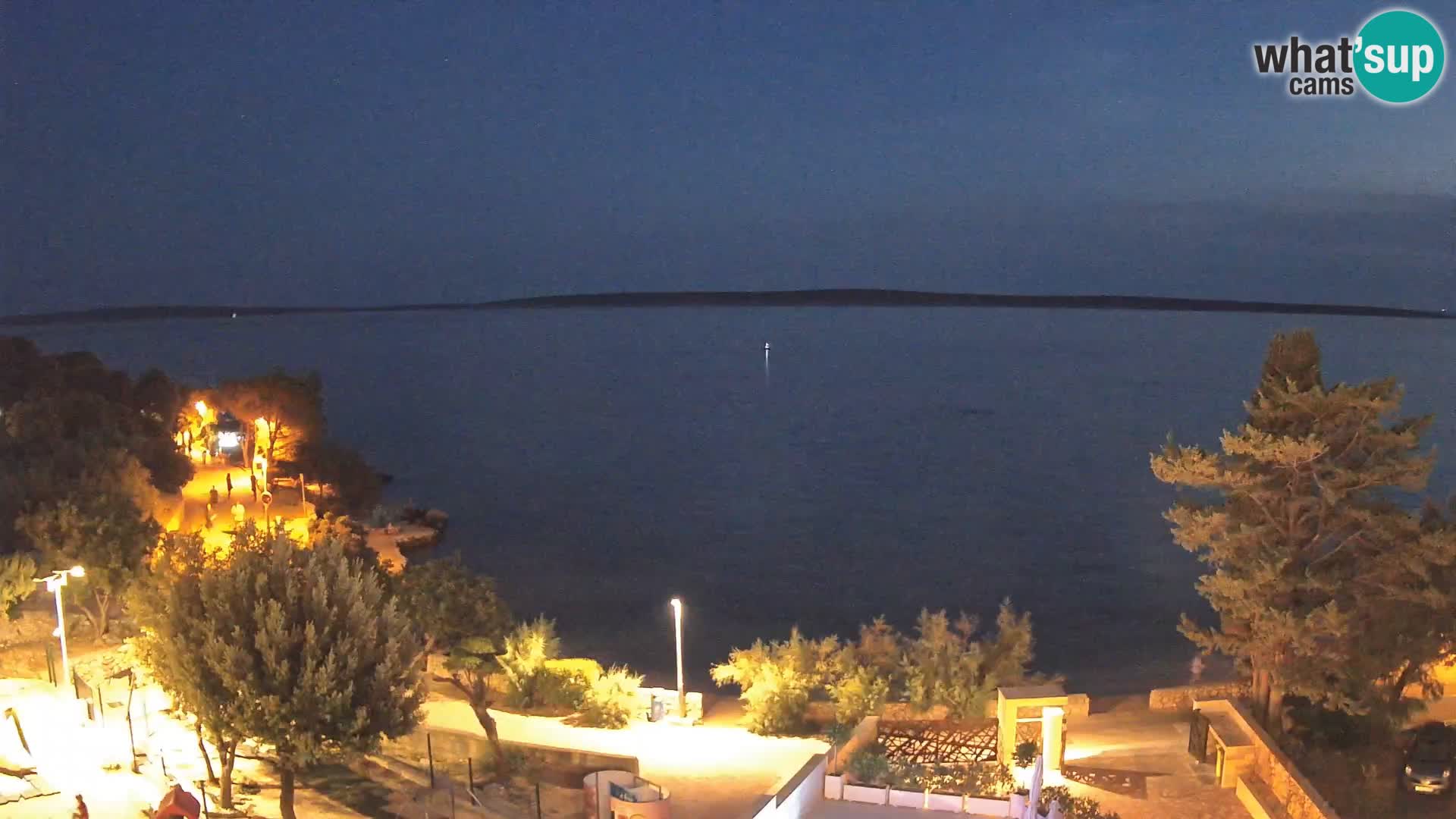 Web kamera Plaža Male Mandre – Pogled uživo s otoka Paga