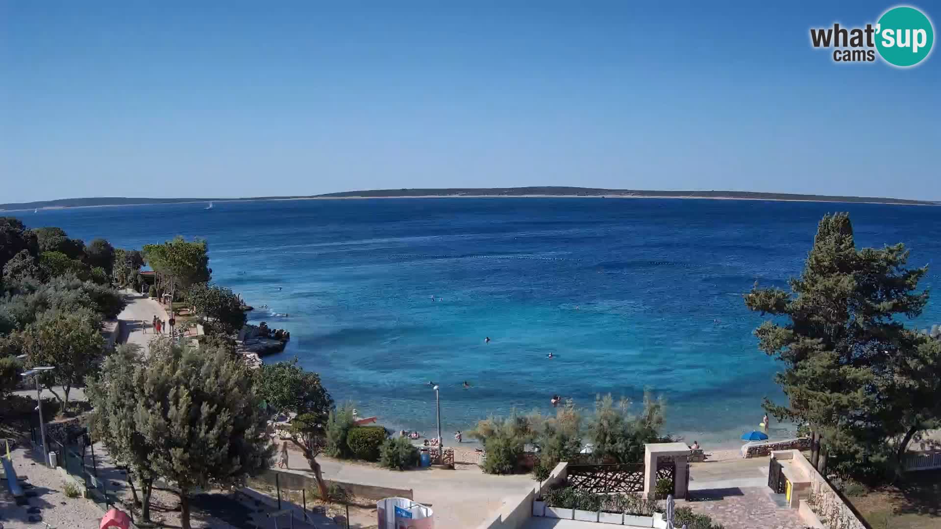 Webcam Plage Male Mandre – Vue en direct depuis l’île de Pag