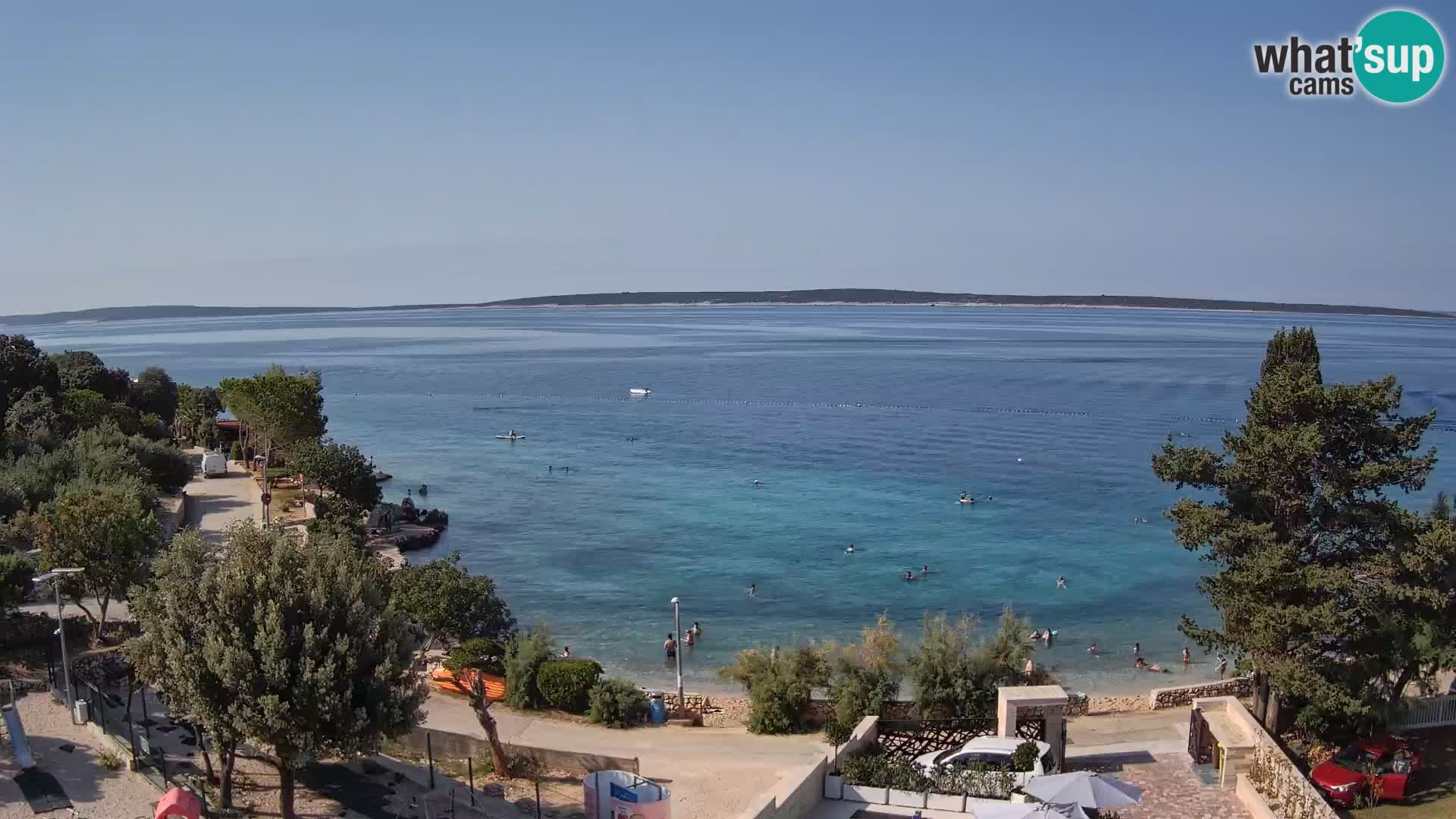 Web kamera Plaža Male Mandre – Pogled uživo s otoka Paga