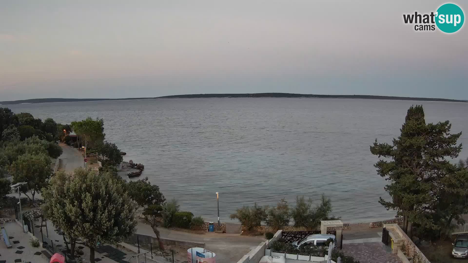 Web kamera Plaža Male Mandre – Pogled uživo s otoka Paga