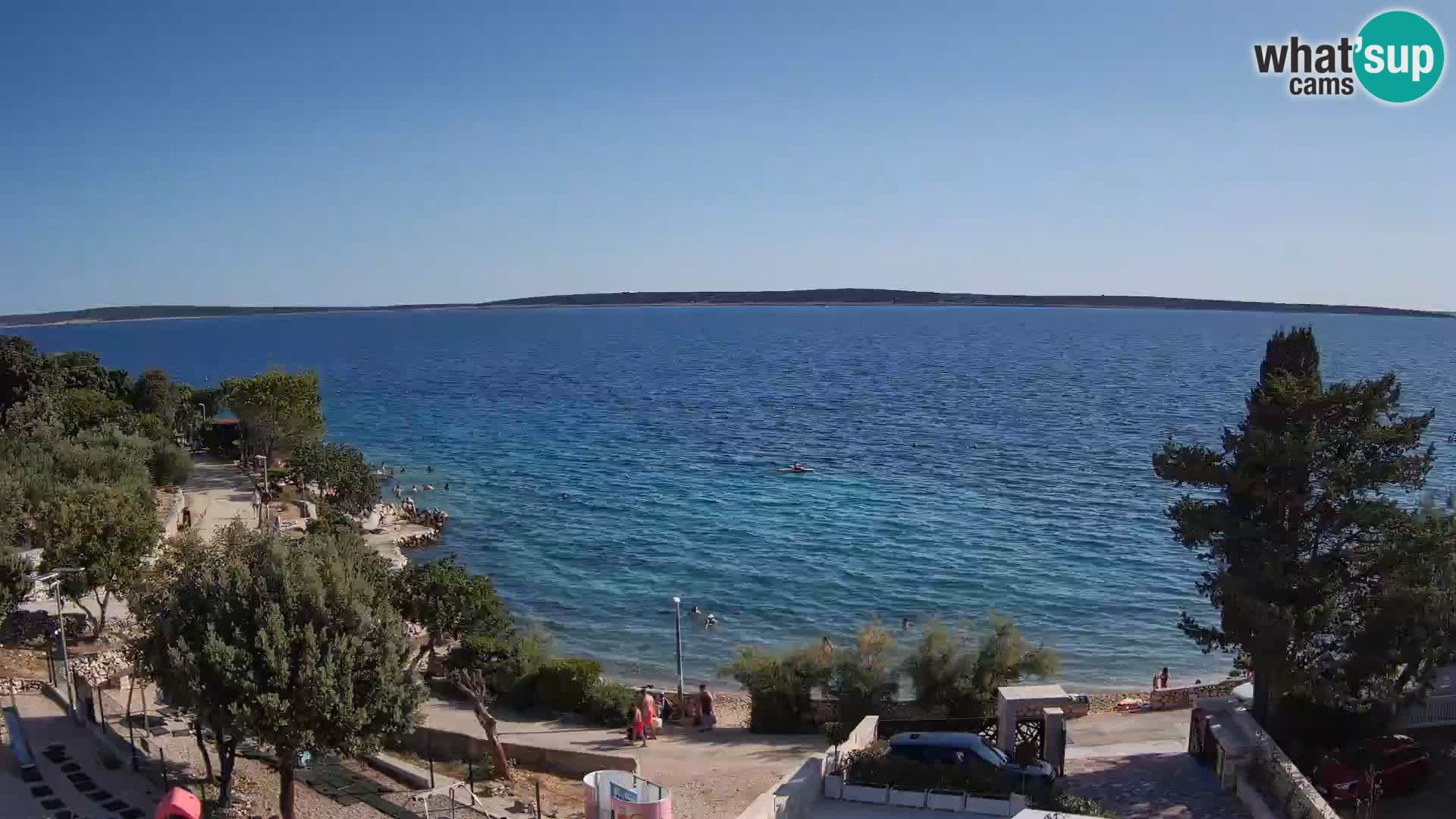 Spletna kamera Plaža Male Mandre – Pogled v živo z otoka Pag