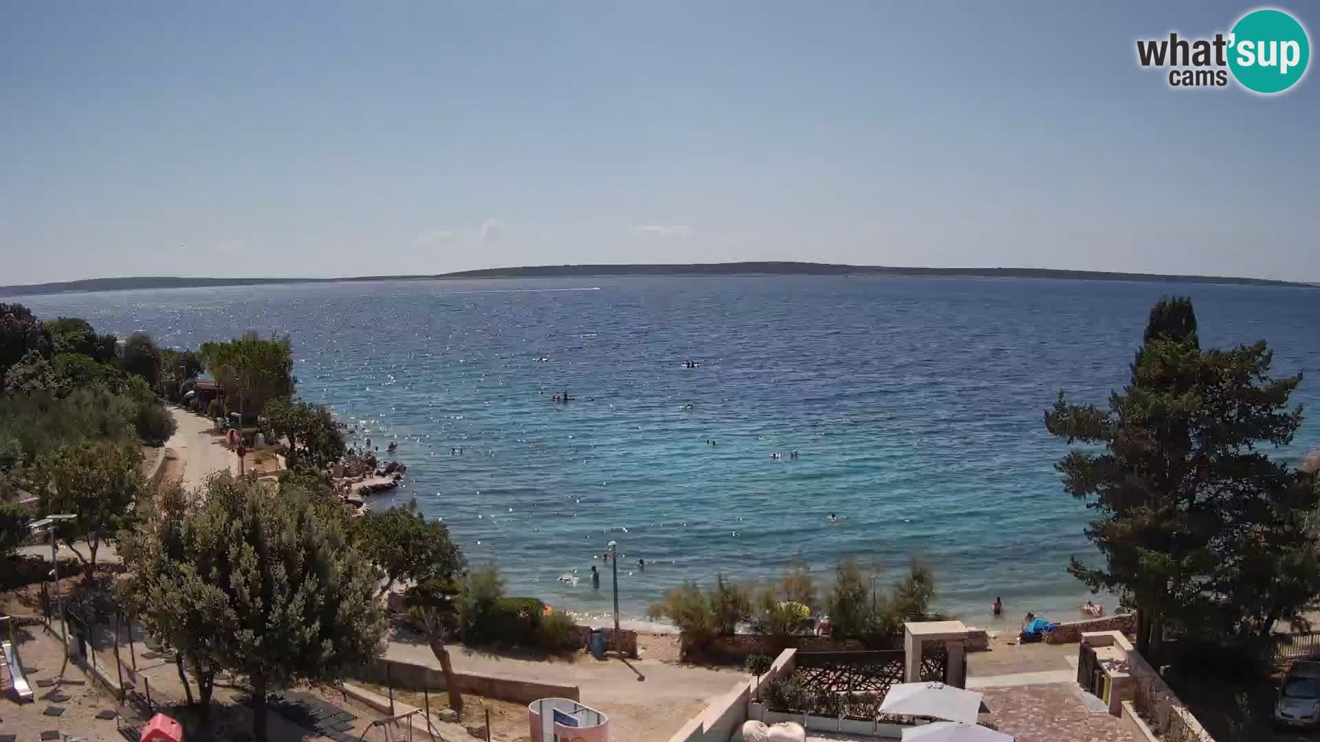 Webcam Plage Male Mandre – Vue en direct depuis l’île de Pag