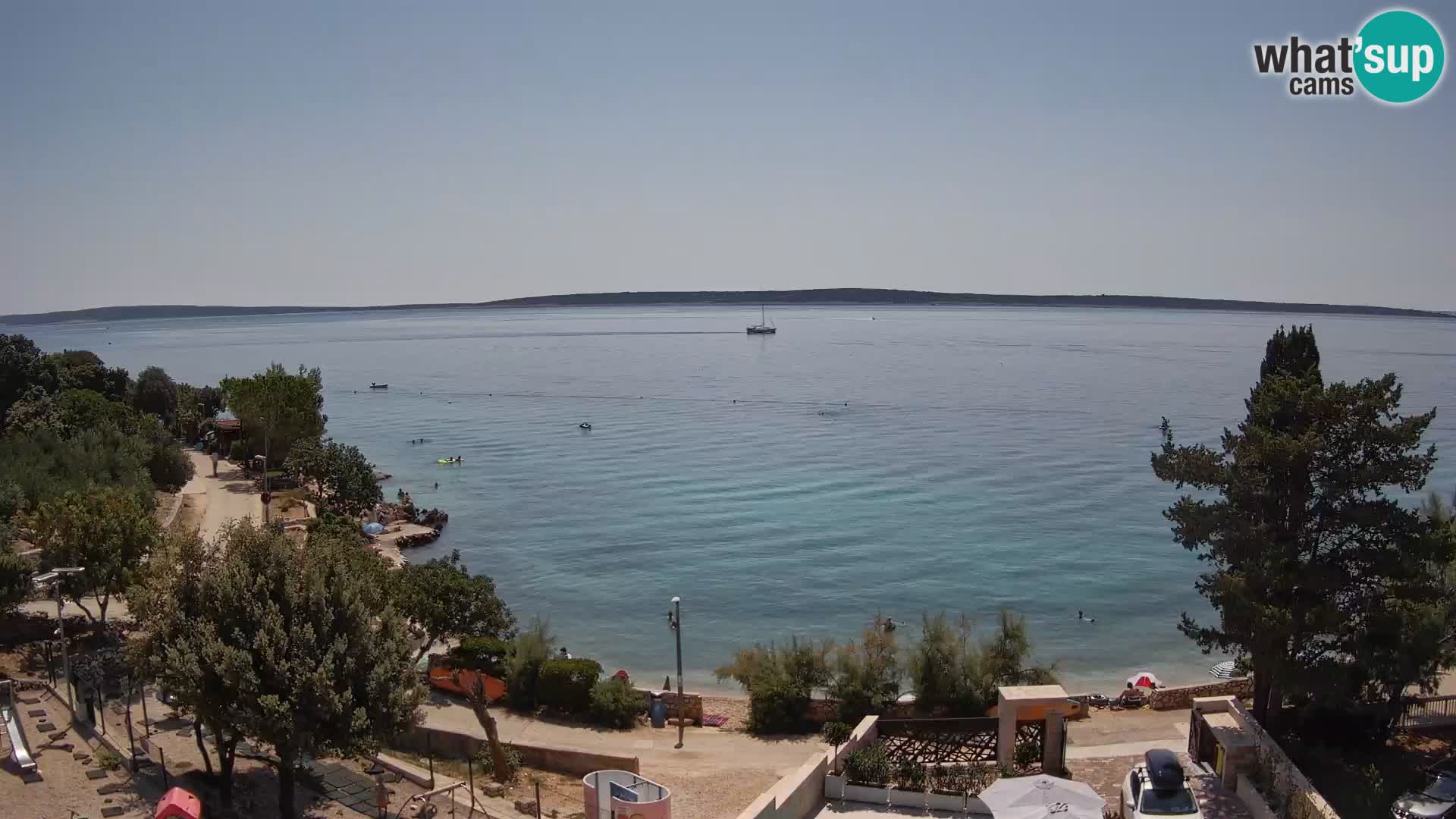 Webcam Plage Male Mandre – Vue en direct depuis l’île de Pag
