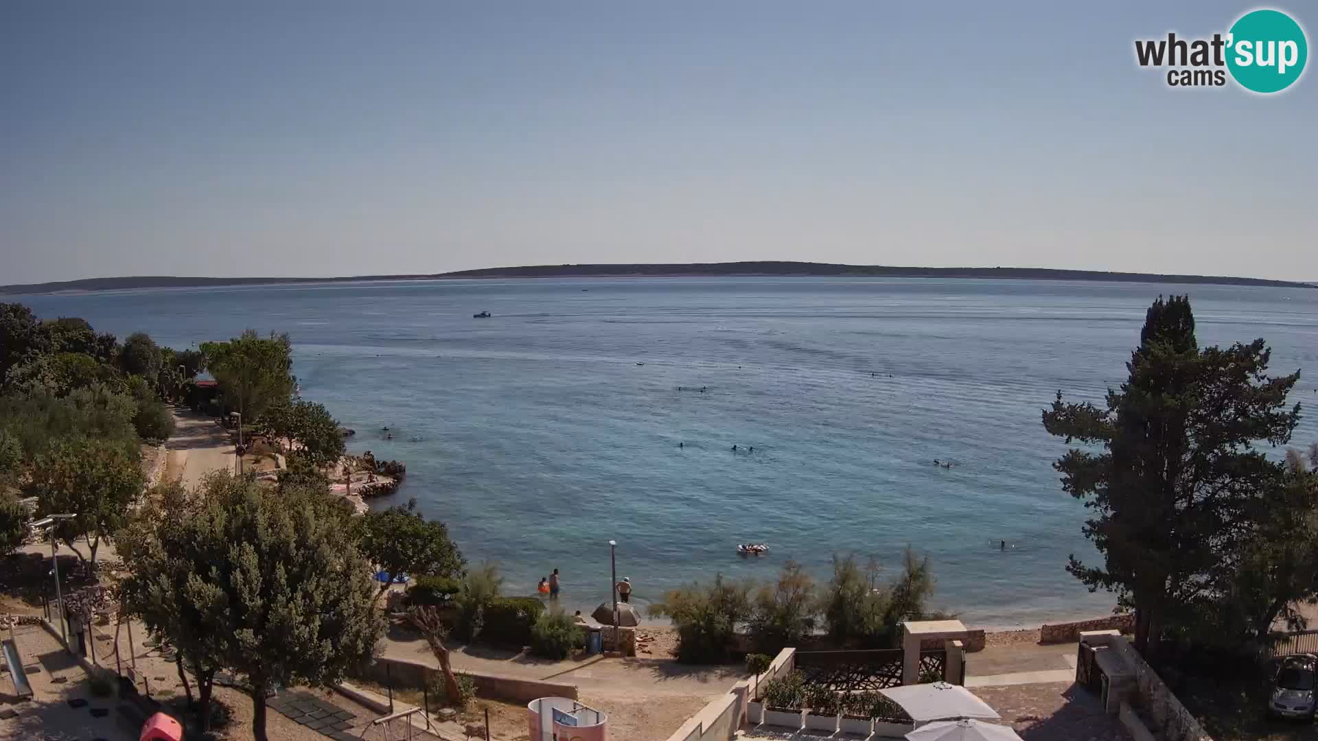 Web kamera Plaža Male Mandre – Pogled uživo s otoka Paga
