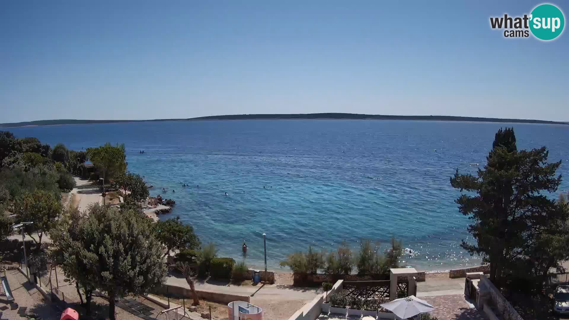 Webcam Plaža Male Mandre – Diretta dalla spiaggia sull’isola di Pag
