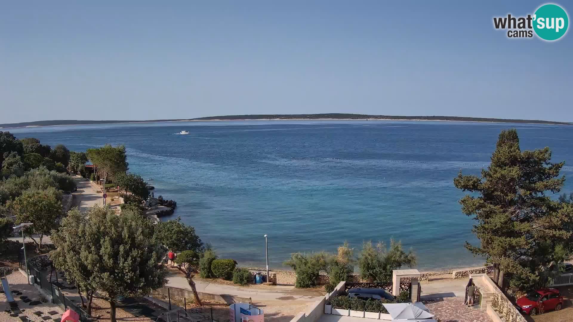 Webcam Plage Male Mandre – Vue en direct depuis l’île de Pag