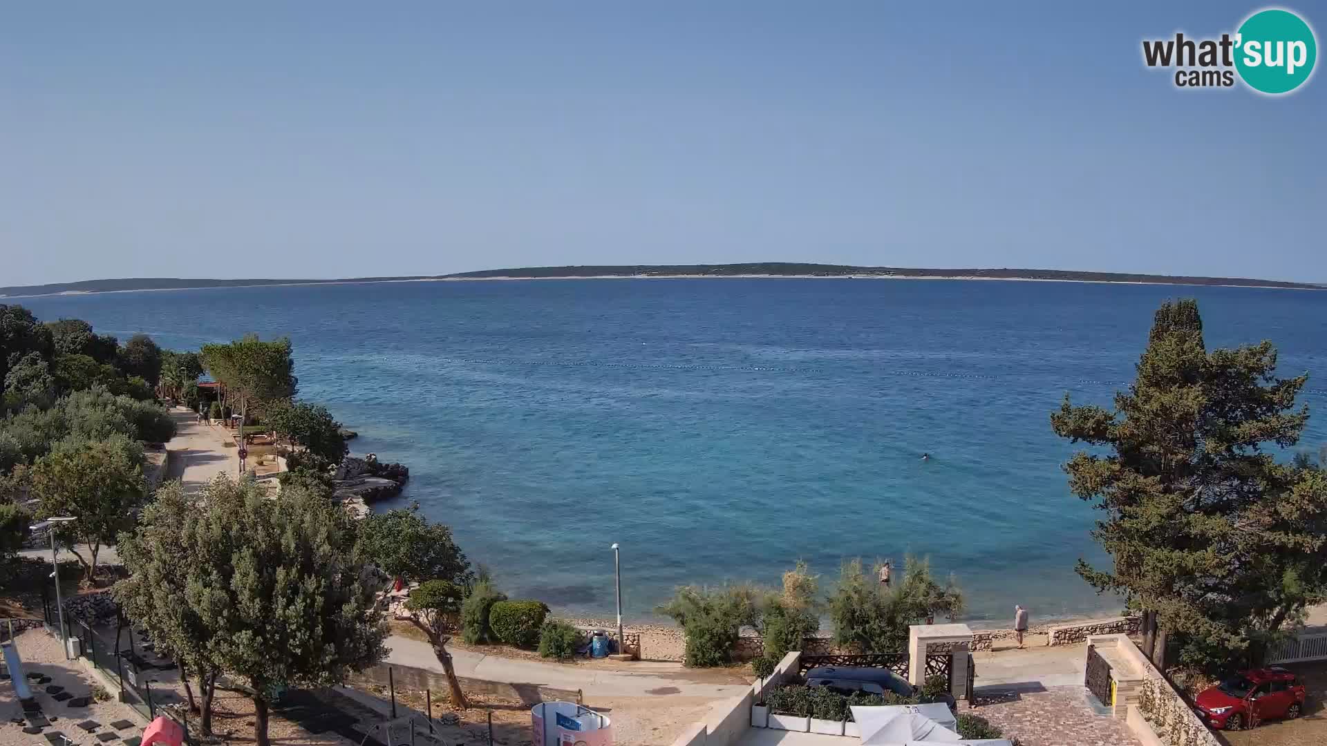 Web kamera Plaža Male Mandre – Pogled uživo s otoka Paga