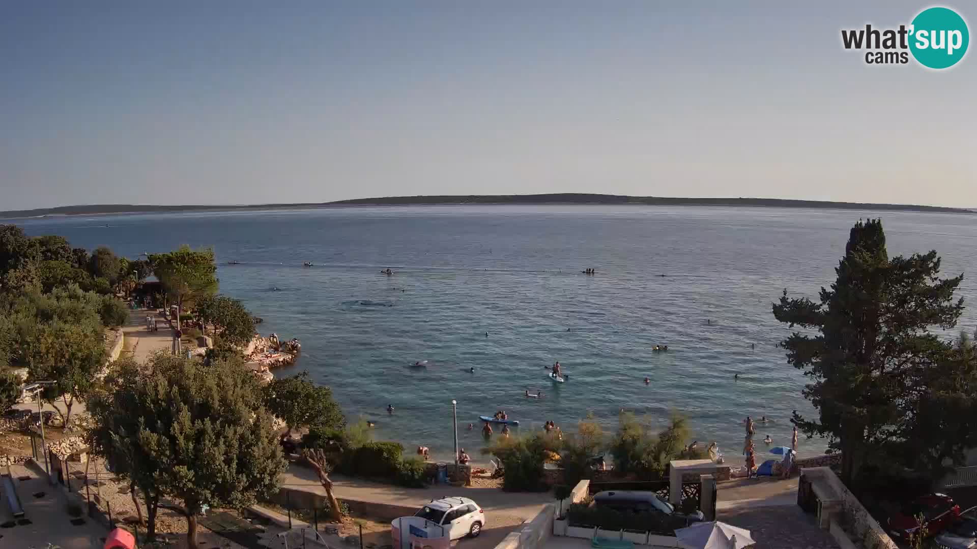 Web kamera Plaža Male Mandre – Pogled uživo s otoka Paga