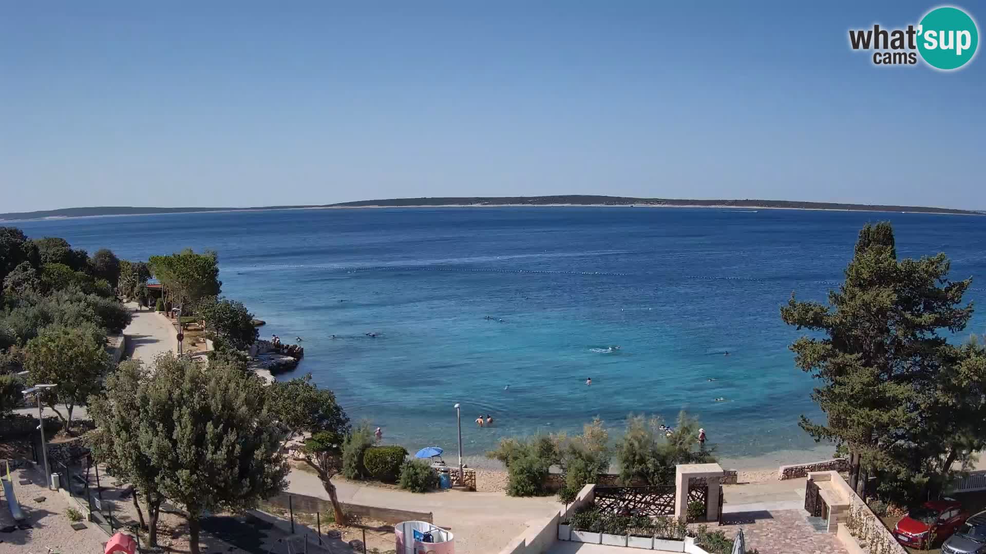 Webcam Strand Male Mandre – Liveblick von der Insel Pag