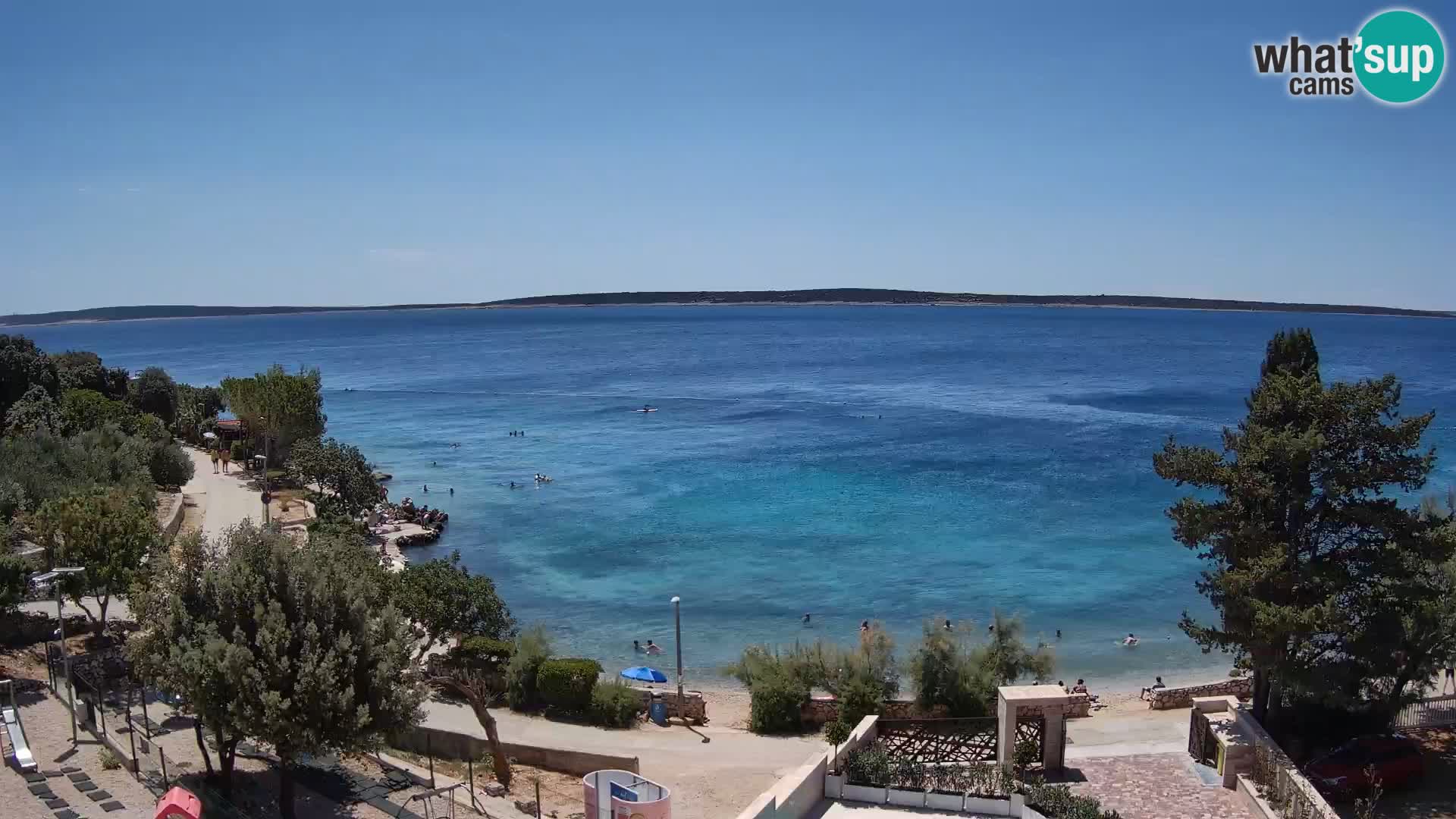 Webcam Strand Male Mandre – Liveblick von der Insel Pag