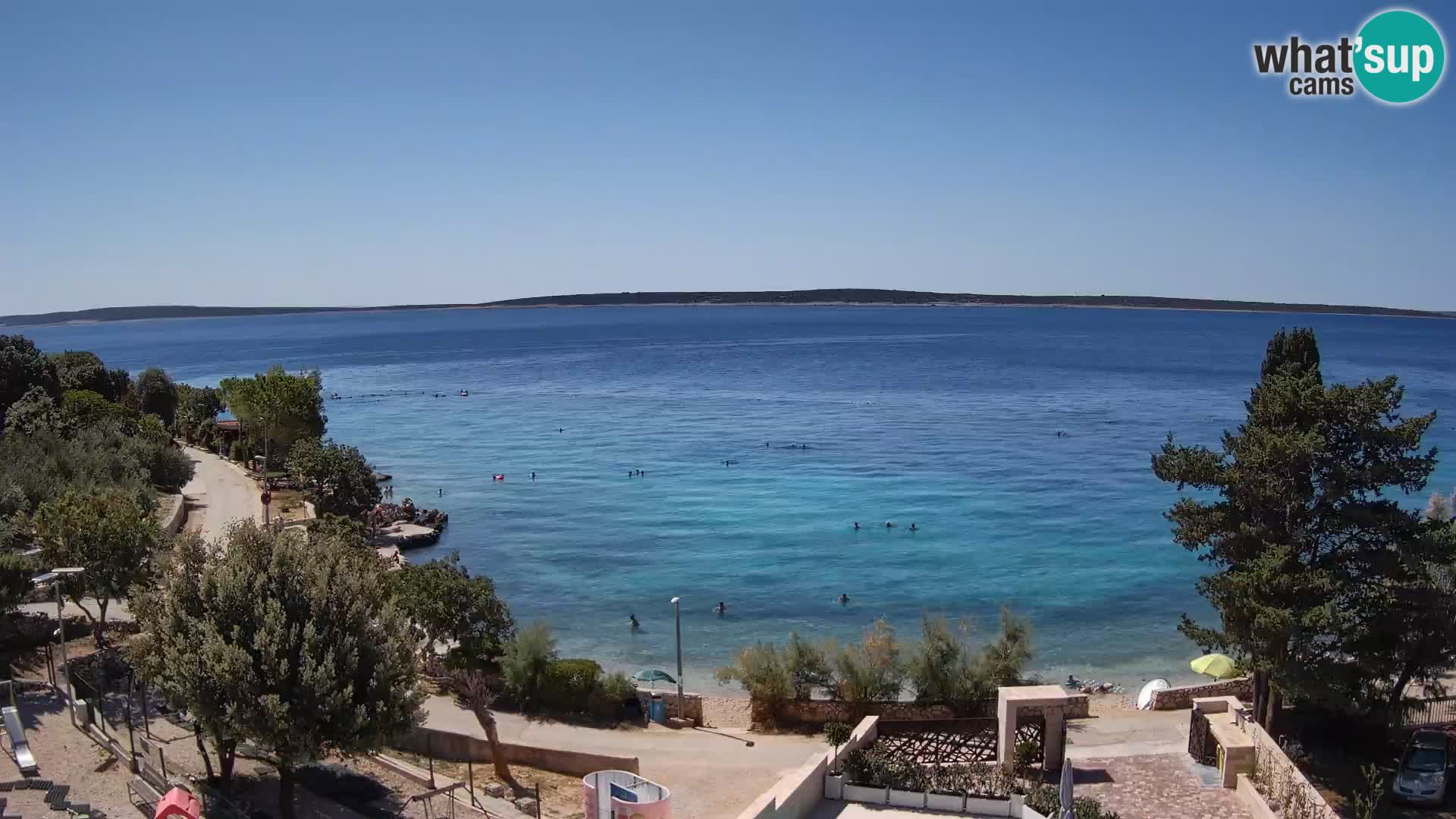 Webcam Plaža Male Mandre – Diretta dalla spiaggia sull’isola di Pag
