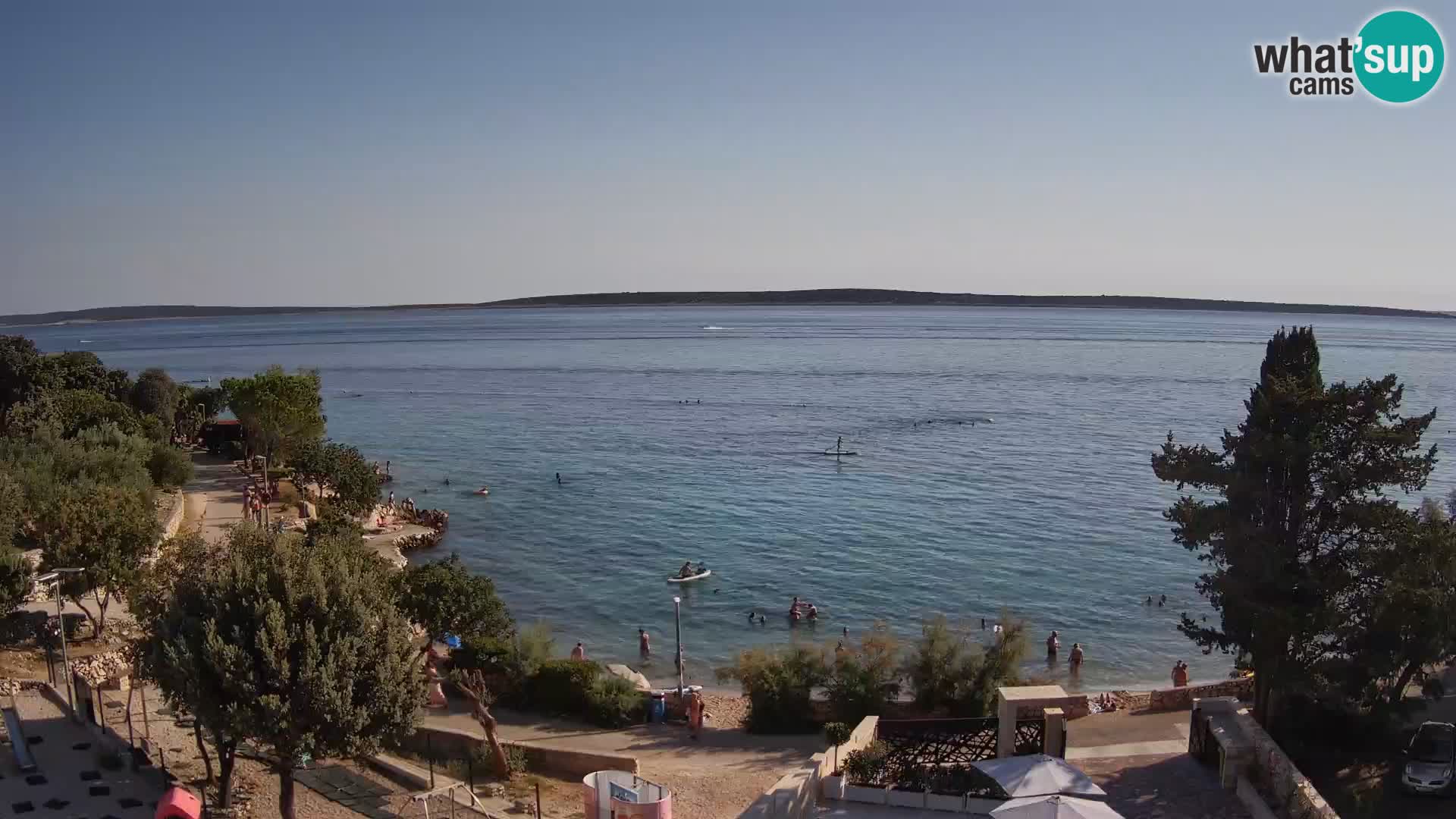 Web kamera Plaža Male Mandre – Pogled uživo s otoka Paga