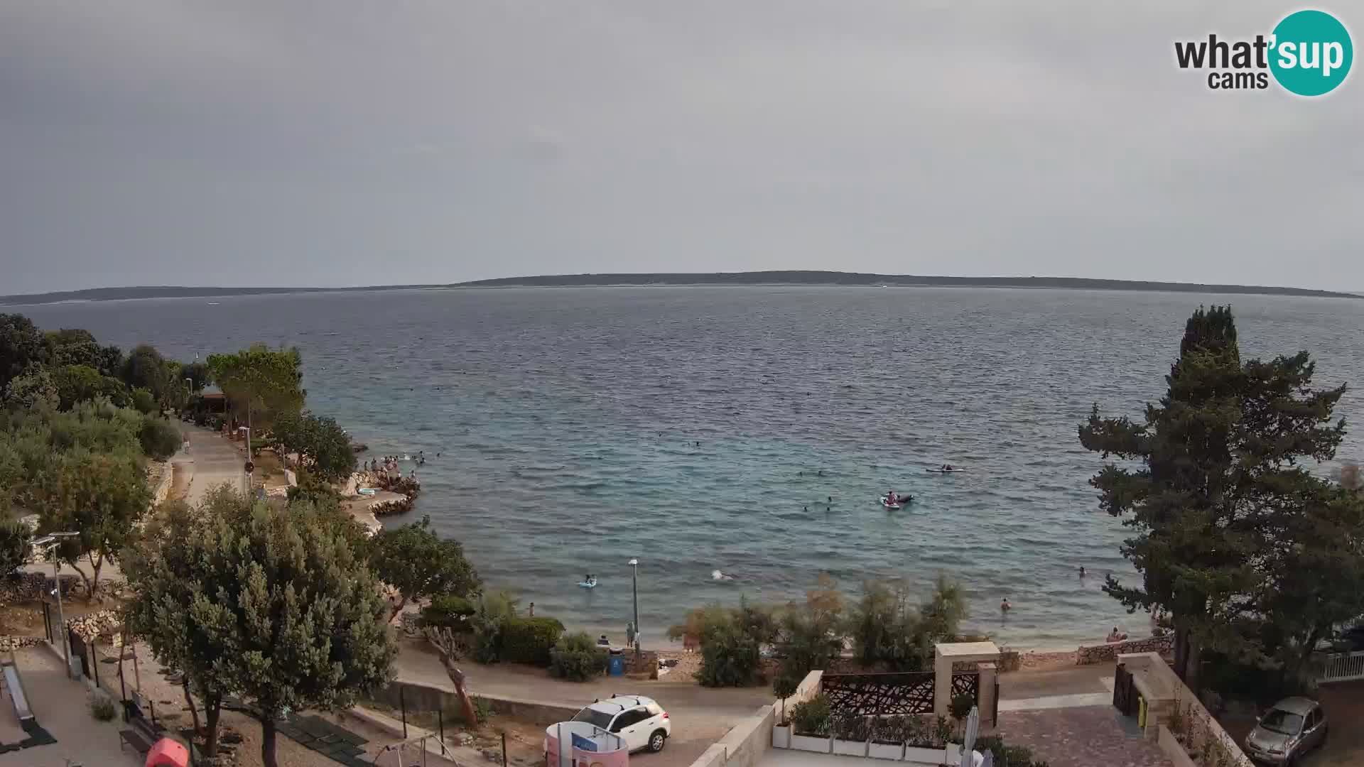 Webcam Plage Male Mandre – Vue en direct depuis l’île de Pag