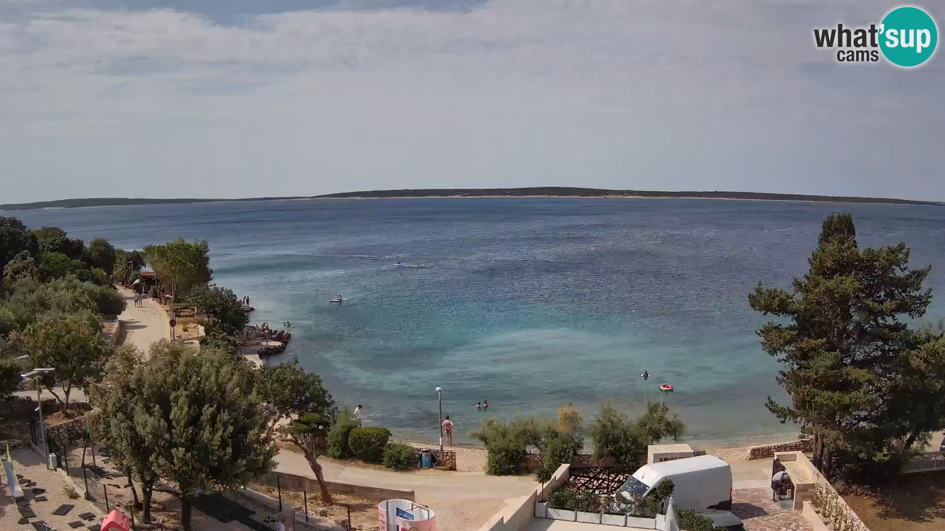 Webcam Plage Male Mandre – Vue en direct depuis l’île de Pag