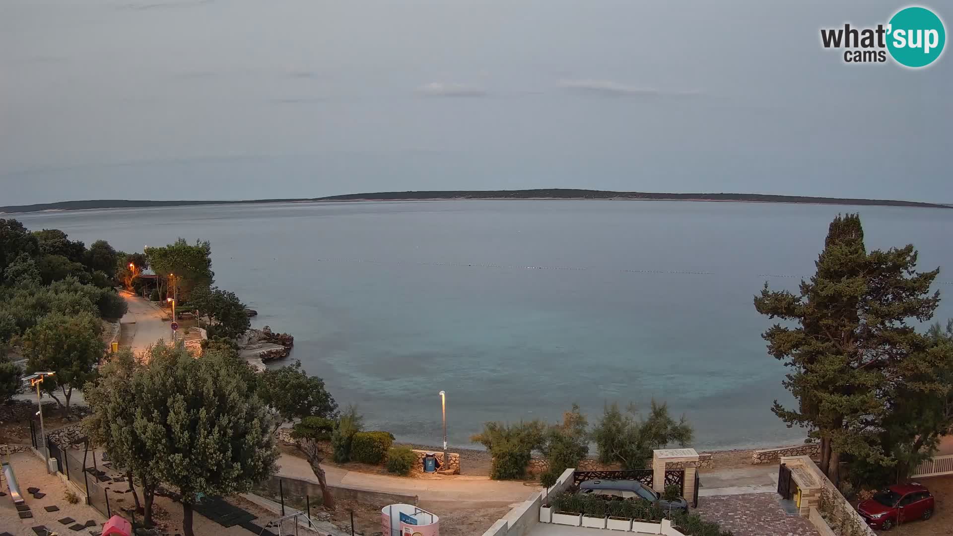 Webcam Plage Male Mandre – Vue en direct depuis l’île de Pag
